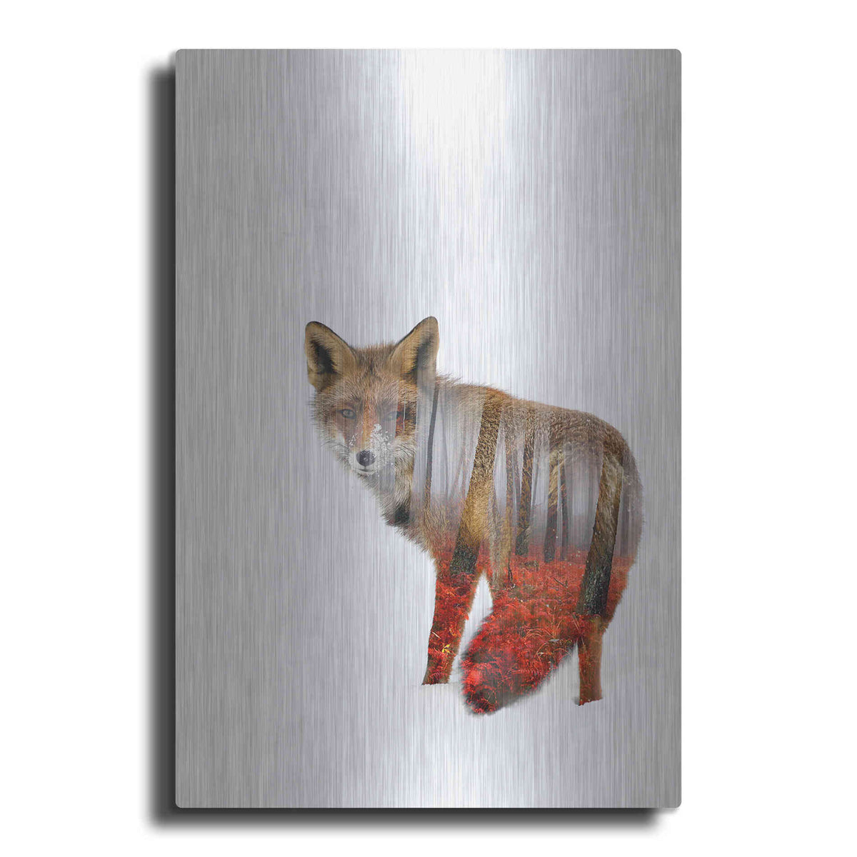 Luxe Metal Art 'Red fox' by Clean Nature, Metal Wall Art
