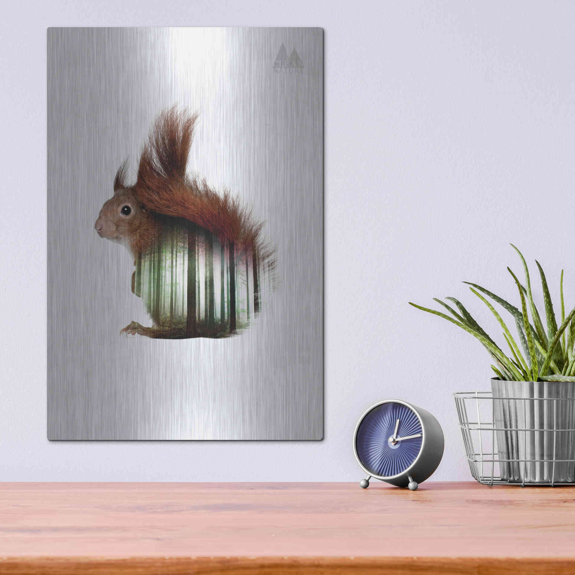 Luxe Metal Art 'Squirrel' by Clean Nature, Metal Wall Art,12x16