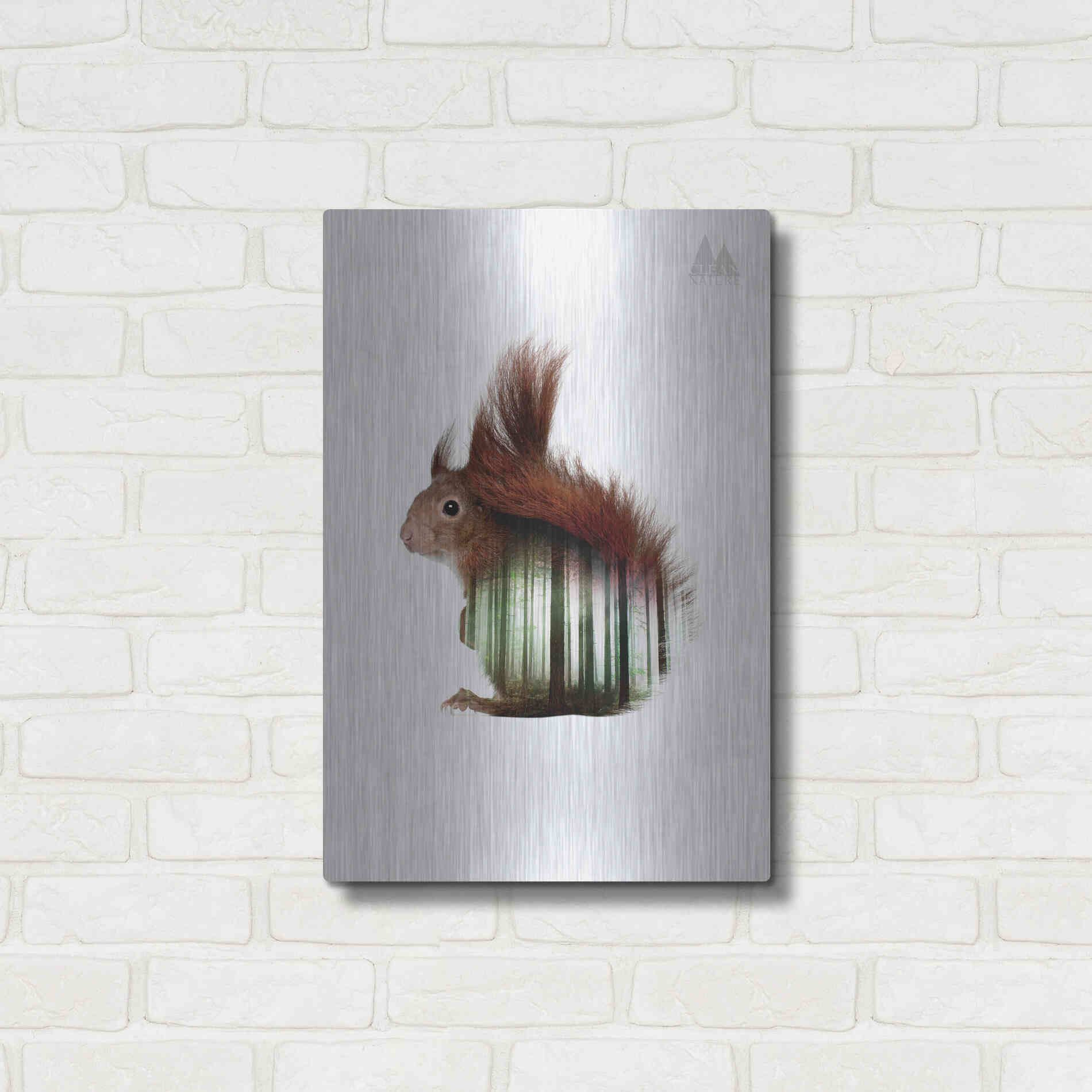 Luxe Metal Art 'Squirrel' by Clean Nature, Metal Wall Art,16x24