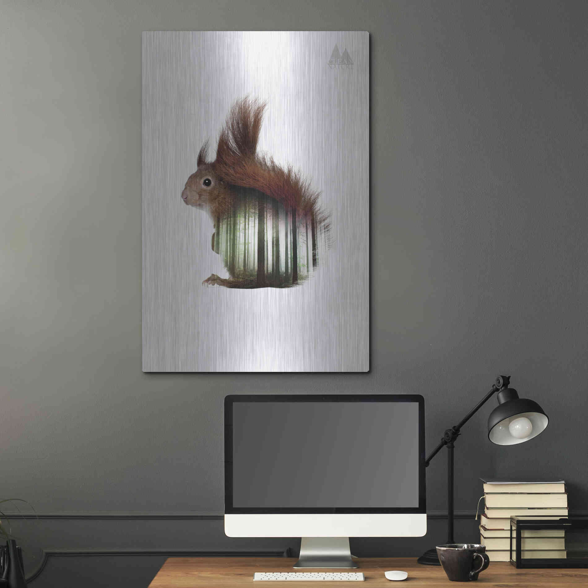 Luxe Metal Art 'Squirrel' by Clean Nature, Metal Wall Art,24x36