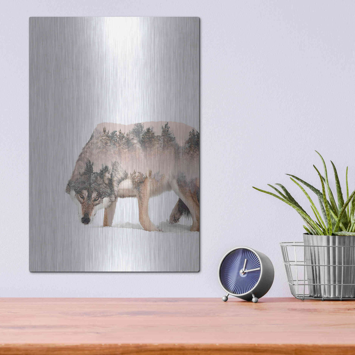 Luxe Metal Art 'Wulf' by Clean Nature, Metal Wall Art,12x16