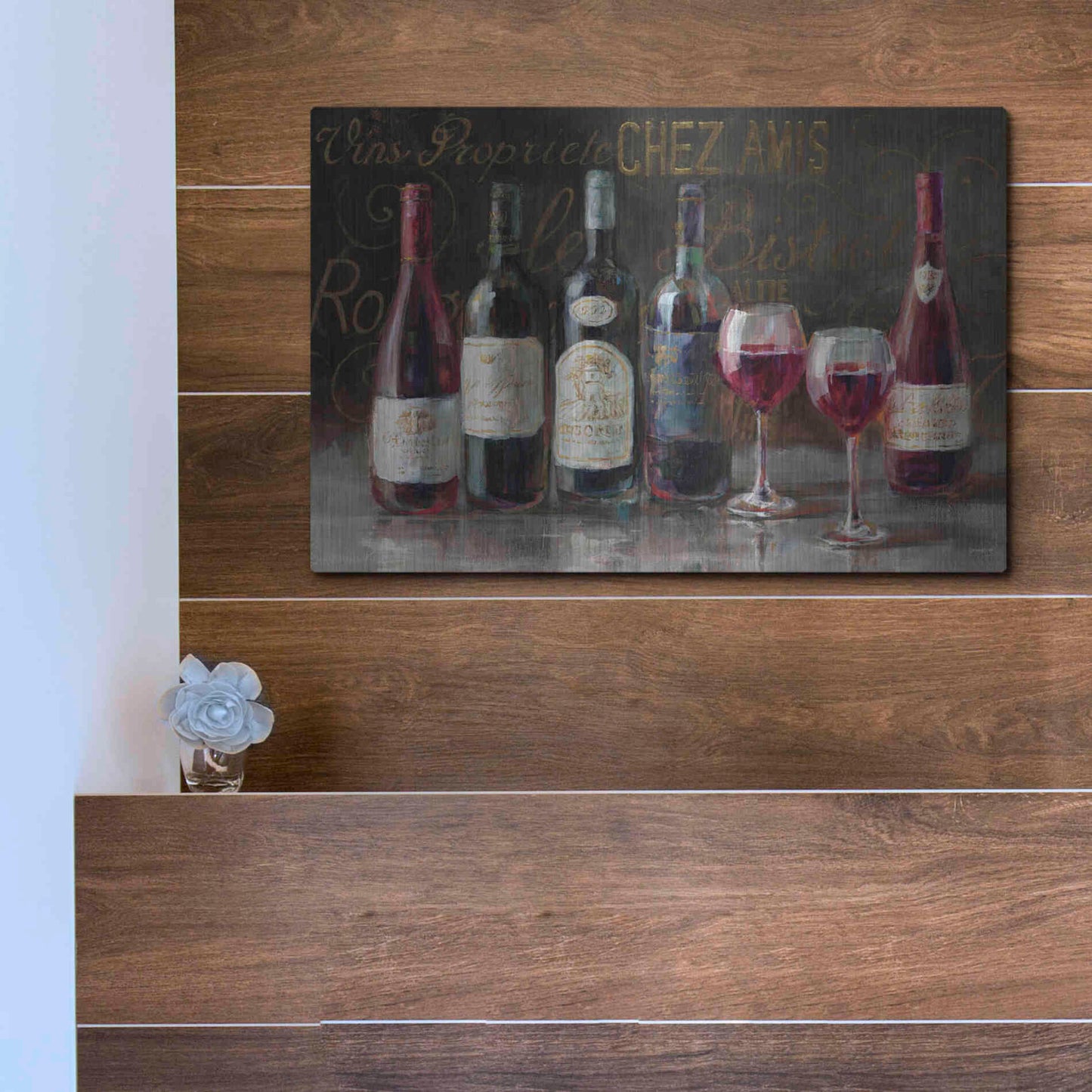 Luxe Metal Art 'Bistro Reds v.2 Crop' by Danhui Nai, Metal Wall Art,36x24