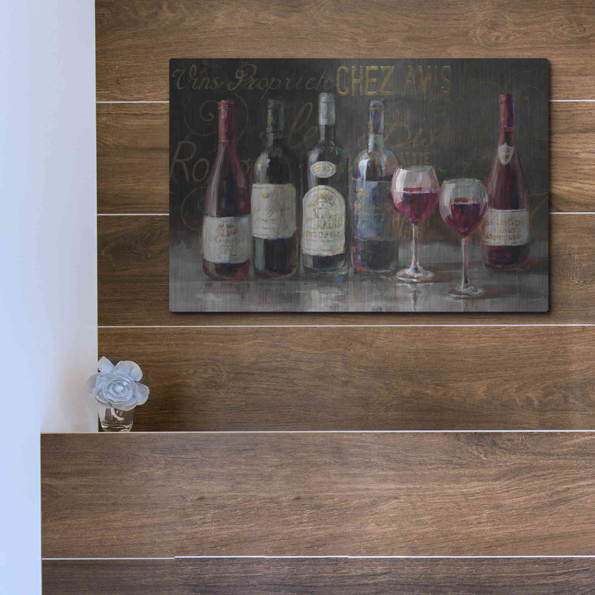 Luxe Metal Art 'Bistro Reds v.2 Crop' by Danhui Nai, Metal Wall Art,36x24