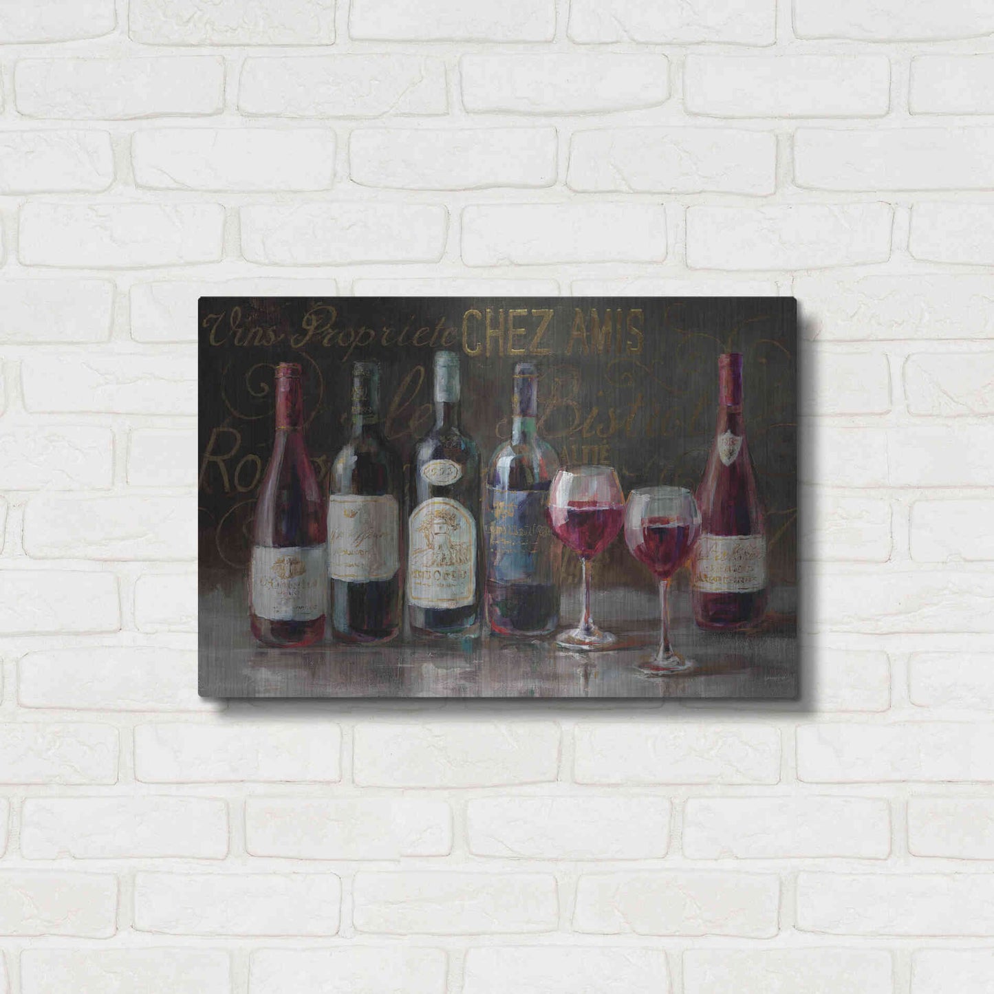 Luxe Metal Art 'Bistro Reds v.2 Crop' by Danhui Nai, Metal Wall Art,24x16