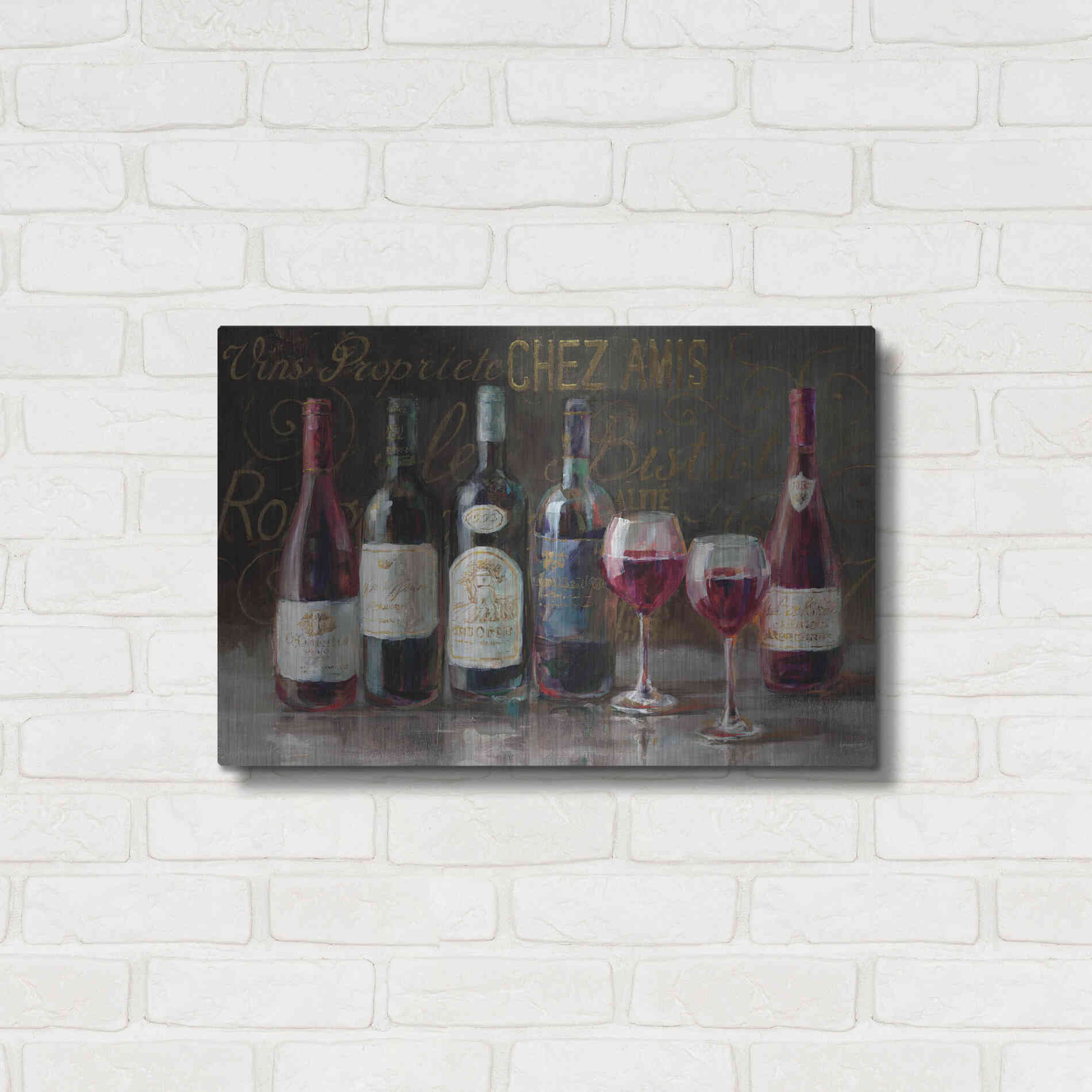 Luxe Metal Art 'Bistro Reds v.2 Crop' by Danhui Nai, Metal Wall Art,24x16