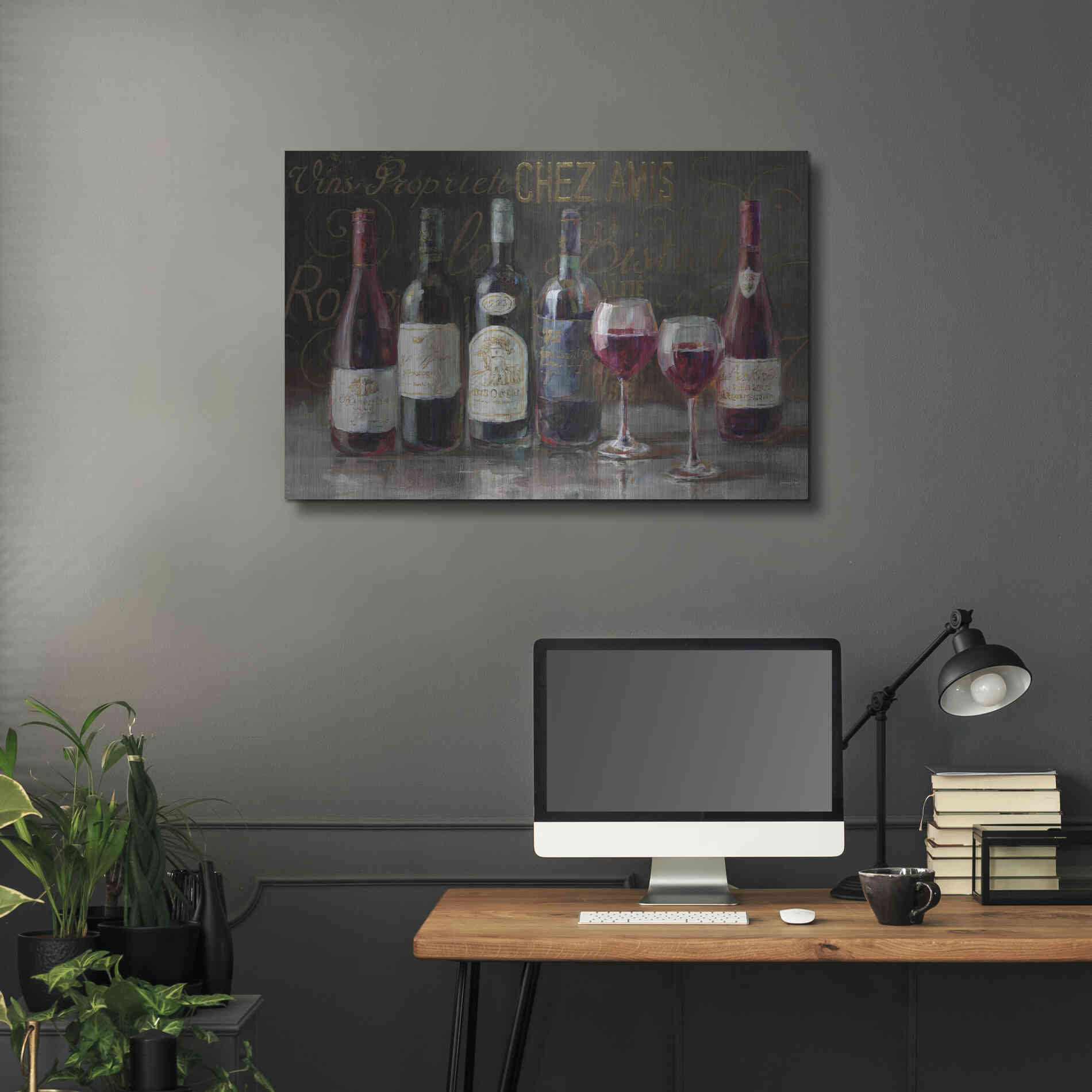 Luxe Metal Art 'Bistro Reds v.2 Crop' by Danhui Nai, Metal Wall Art,36x24