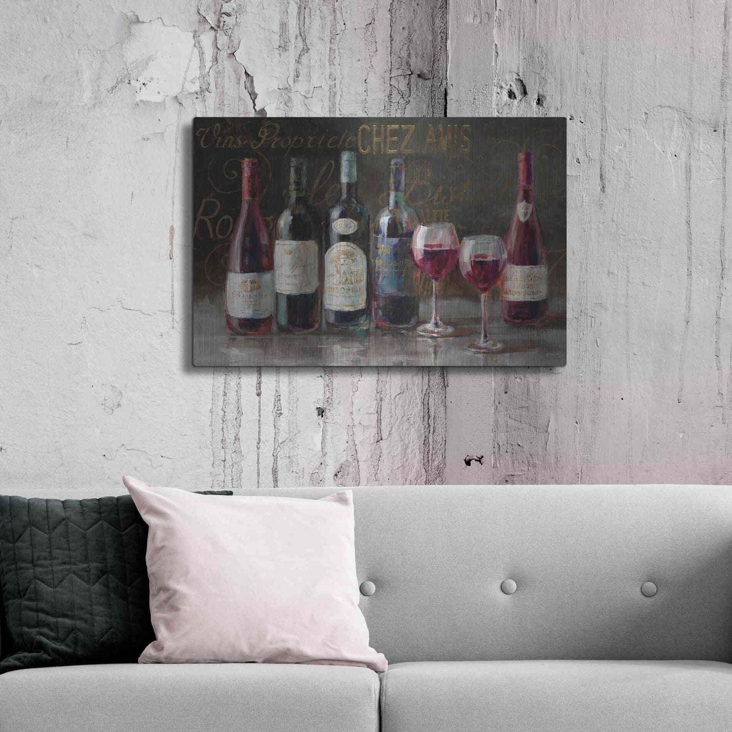 Luxe Metal Art 'Bistro Reds v.2 Crop' by Danhui Nai, Metal Wall Art,36x24