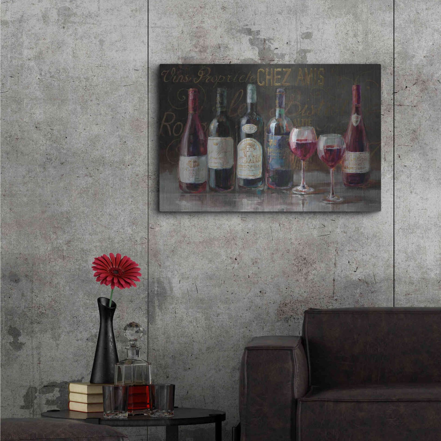 Luxe Metal Art 'Bistro Reds v.2 Crop' by Danhui Nai, Metal Wall Art,36x24
