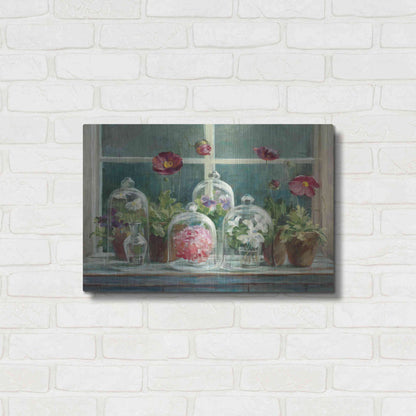 Luxe Metal Art 'Purple Poppies Windowsill Crop' by Danhui Nai, Metal Wall Art,24x16