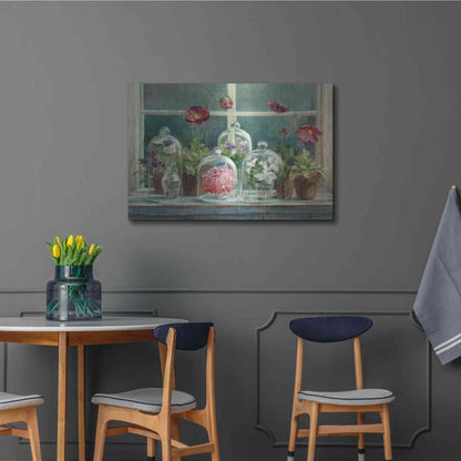 Luxe Metal Art 'Purple Poppies Windowsill Crop' by Danhui Nai, Metal Wall Art,36x24