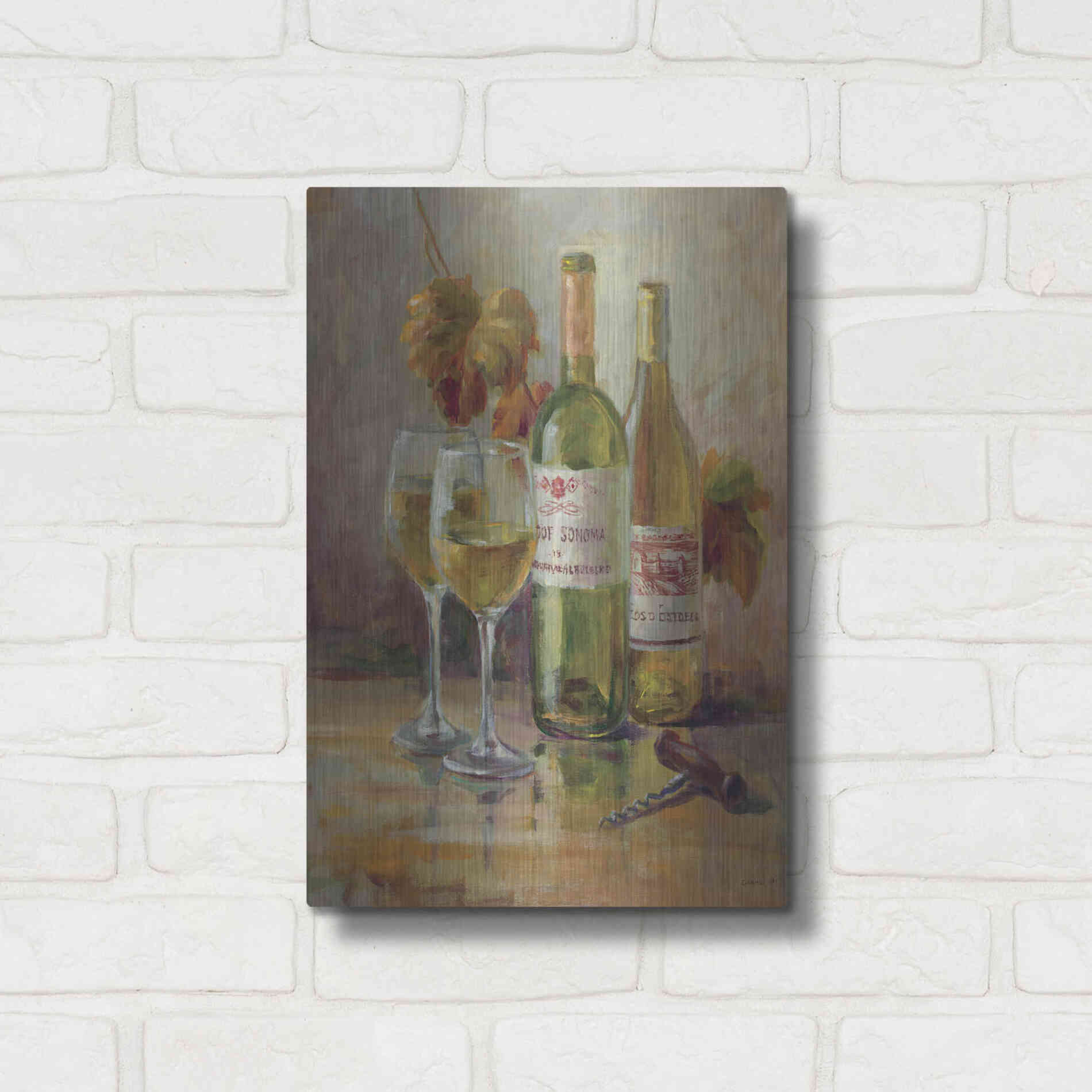 Luxe Metal Art 'Opening the Wine II' by Danhui Nai, Metal Wall Art,12x16