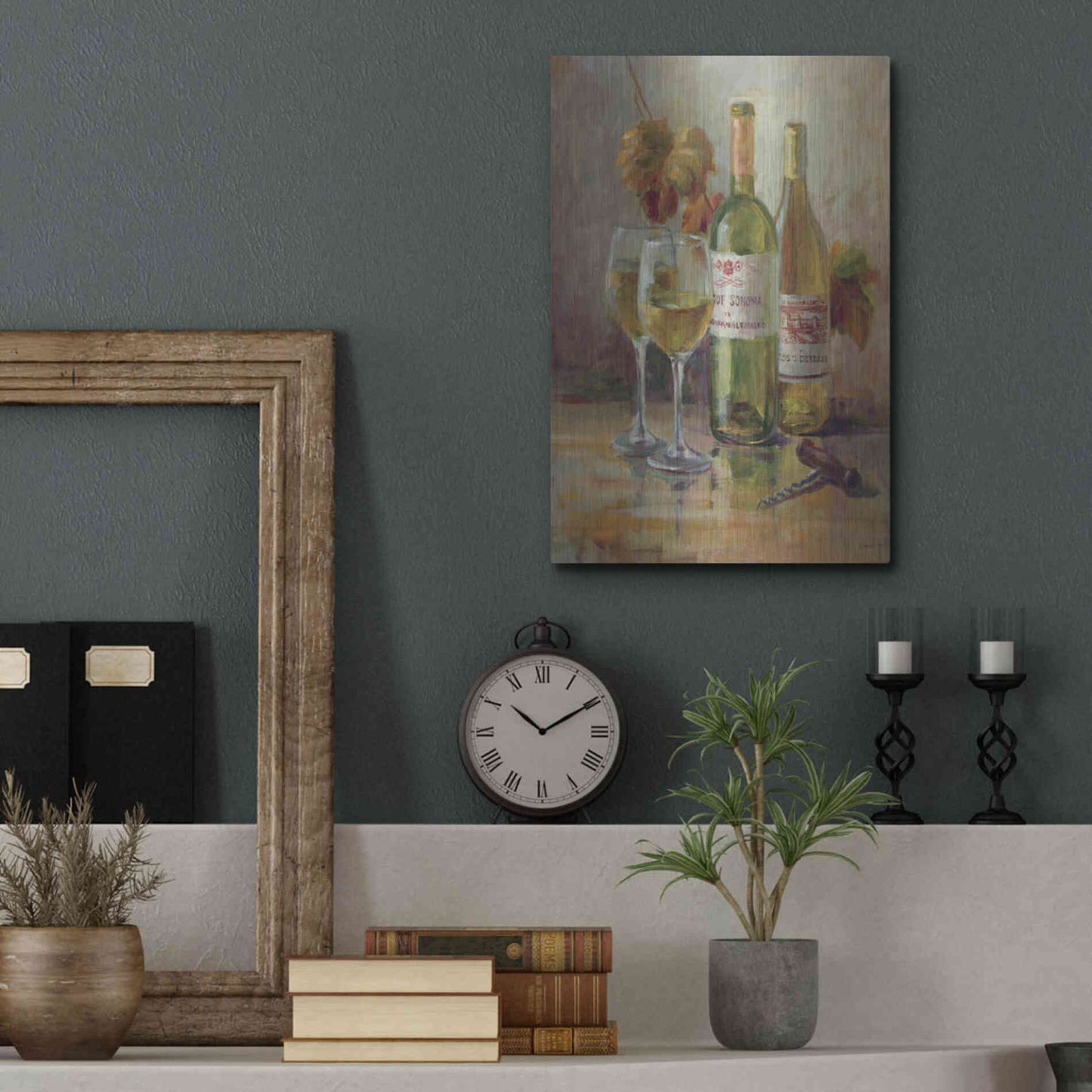 Luxe Metal Art 'Opening the Wine II' by Danhui Nai, Metal Wall Art,12x16
