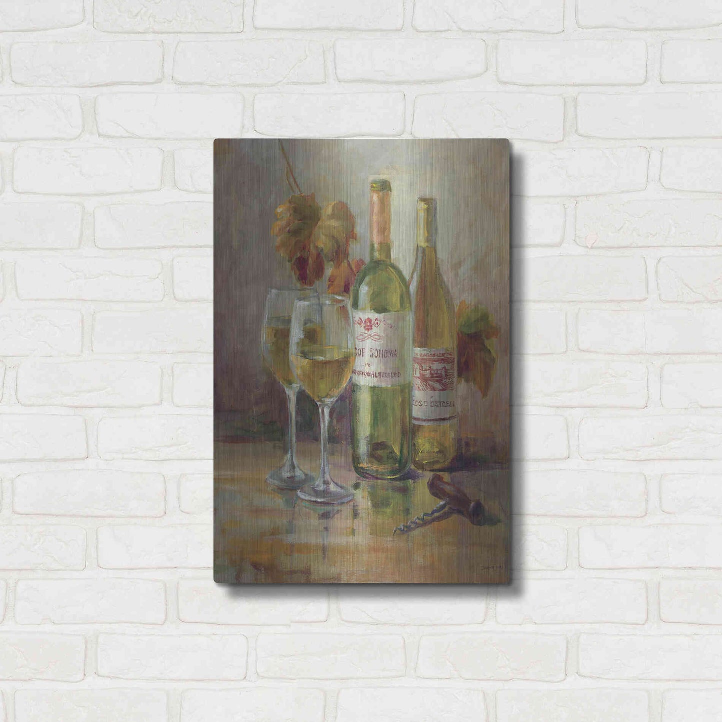 Luxe Metal Art 'Opening the Wine II' by Danhui Nai, Metal Wall Art,16x24