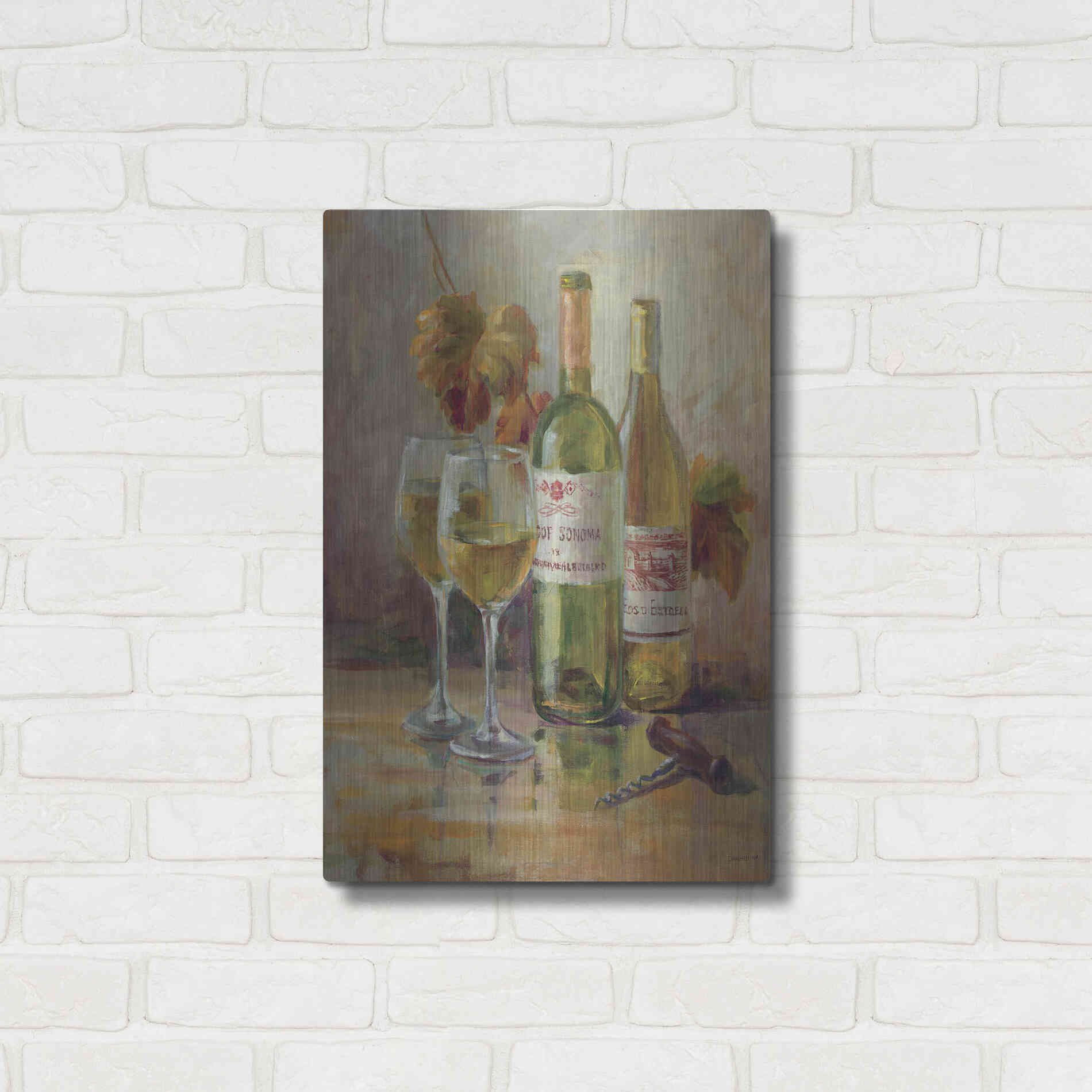 Luxe Metal Art 'Opening the Wine II' by Danhui Nai, Metal Wall Art,16x24