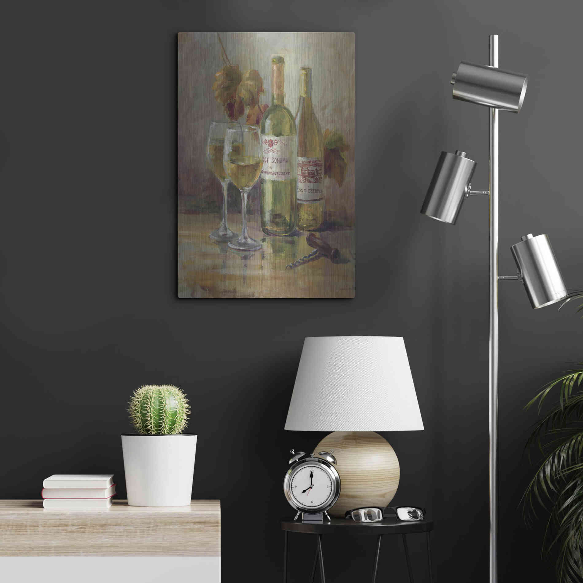 Luxe Metal Art 'Opening the Wine II' by Danhui Nai, Metal Wall Art,16x24