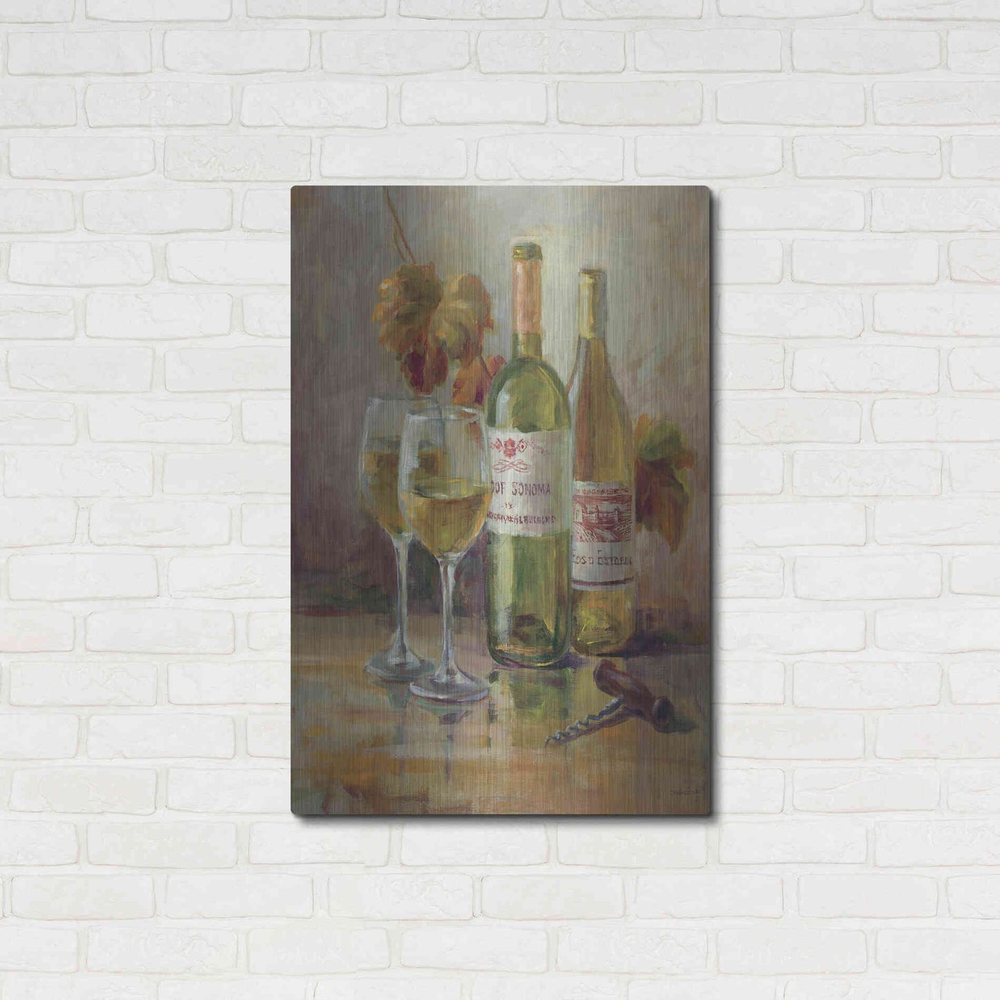 Luxe Metal Art 'Opening the Wine II' by Danhui Nai, Metal Wall Art,24x36