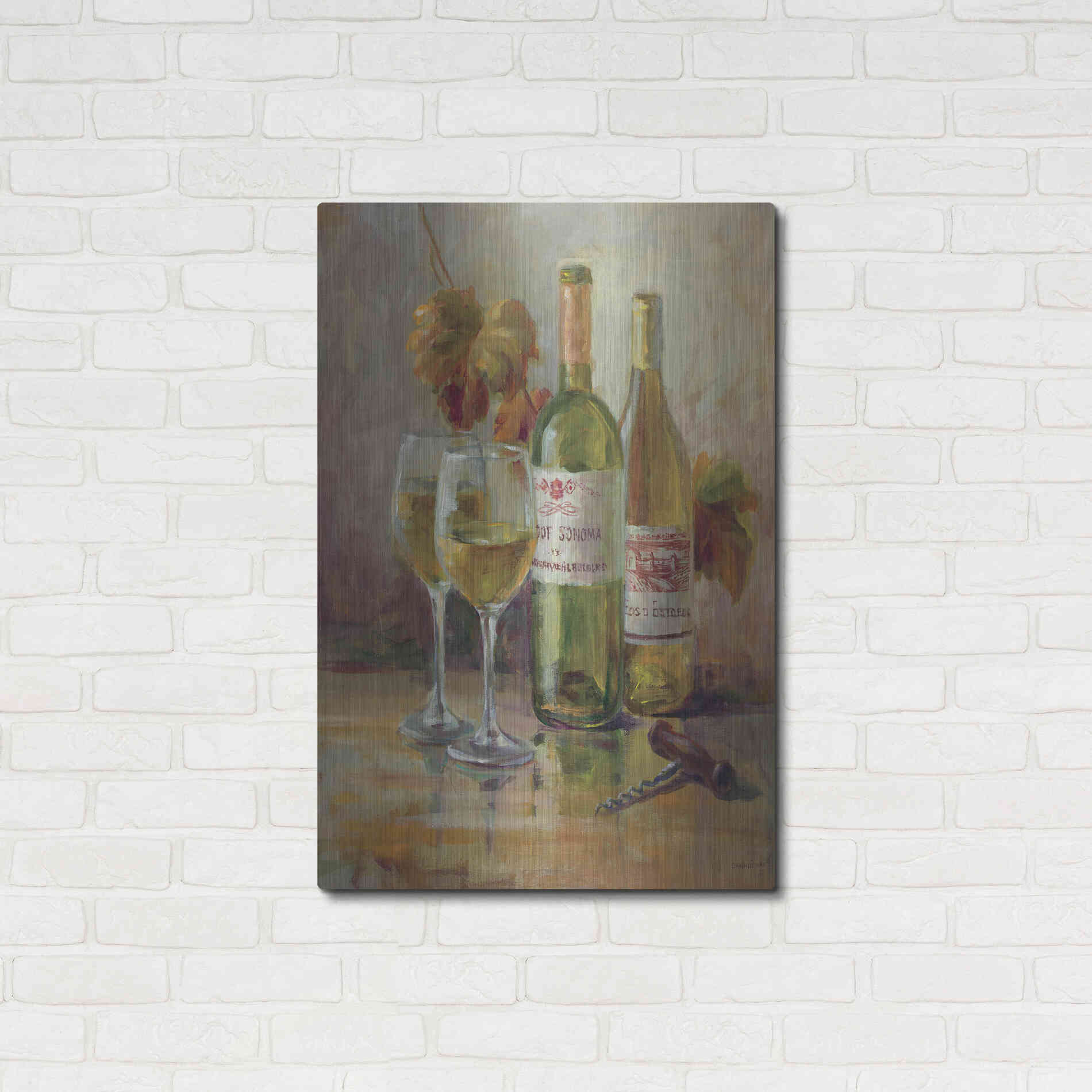 Luxe Metal Art 'Opening the Wine II' by Danhui Nai, Metal Wall Art,24x36