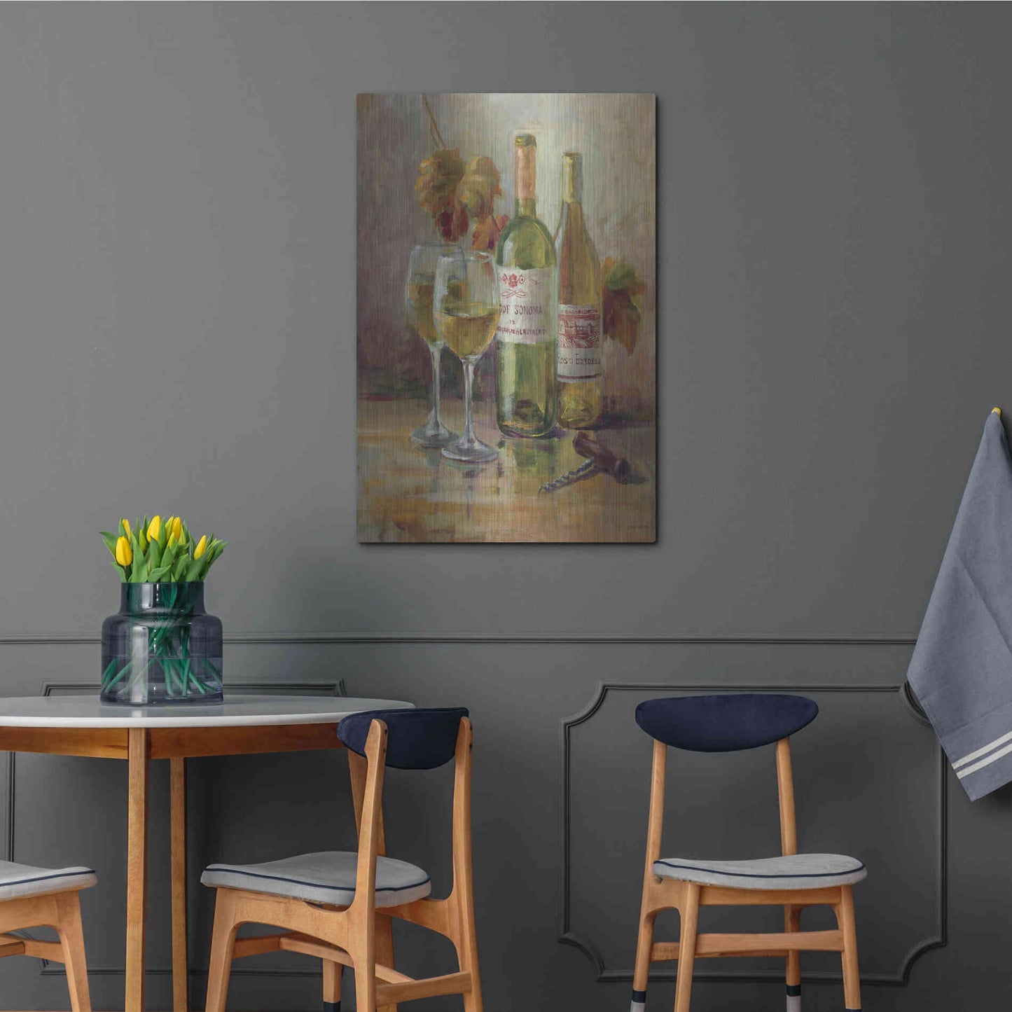 Luxe Metal Art 'Opening the Wine II' by Danhui Nai, Metal Wall Art,24x36