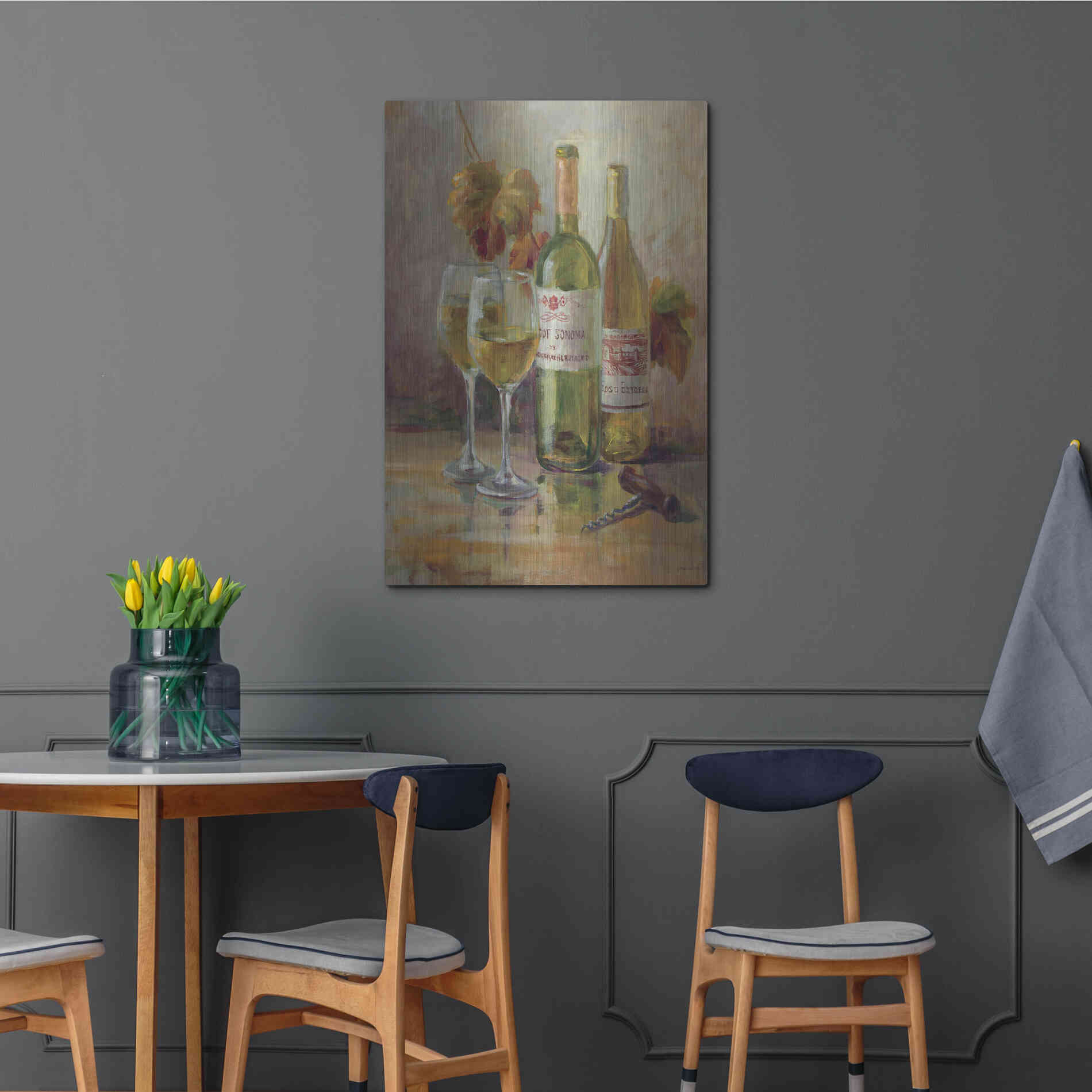 Luxe Metal Art 'Opening the Wine II' by Danhui Nai, Metal Wall Art,24x36