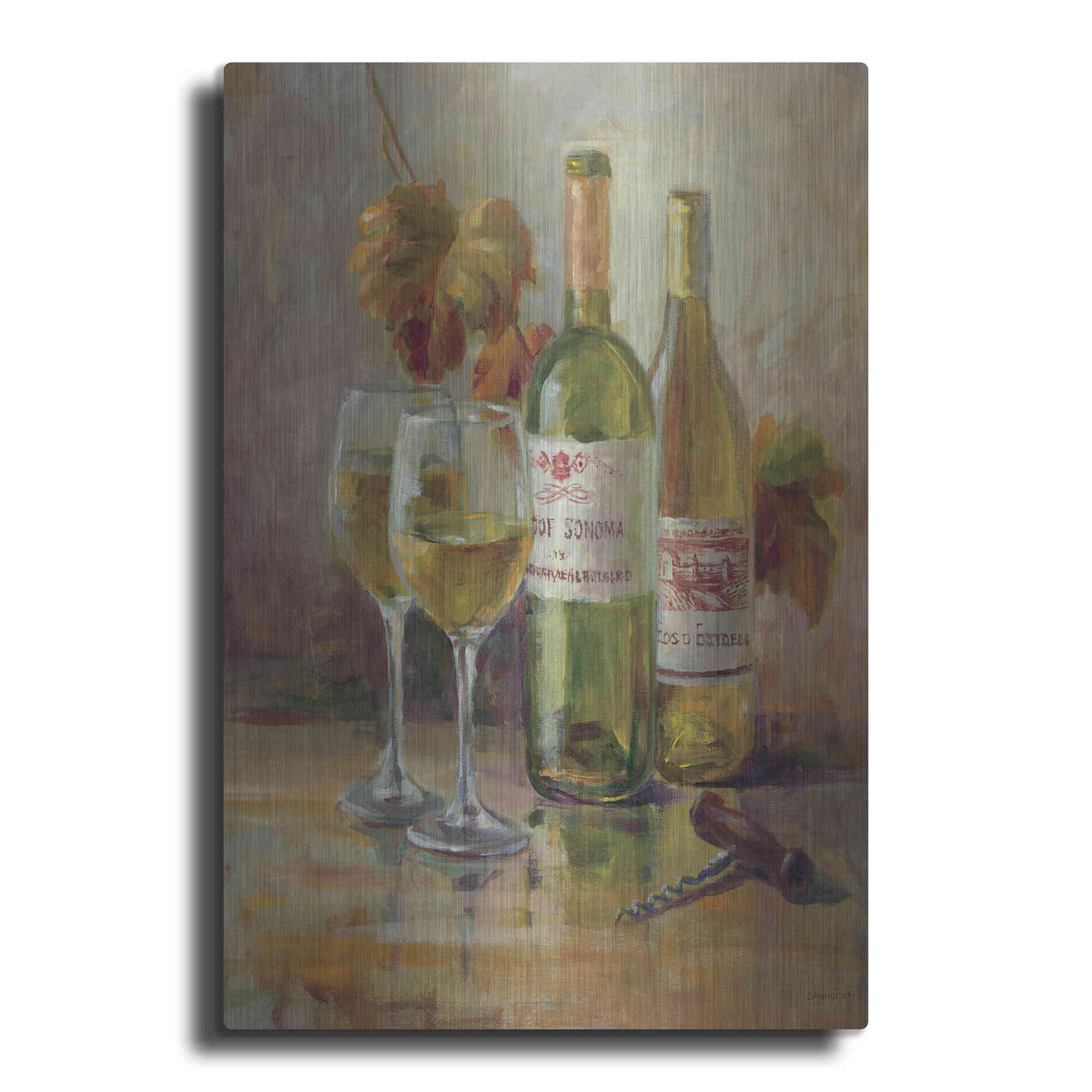 Luxe Metal Art 'Opening the Wine II' by Danhui Nai, Metal Wall Art