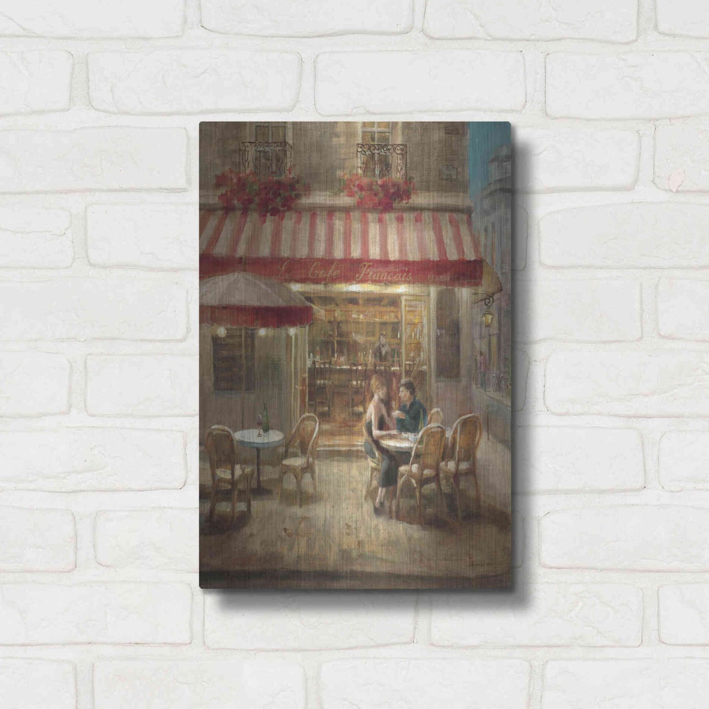 Luxe Metal Art 'Paris Cafe II Crop' by Danhui Nai, Metal Wall Art,12x16