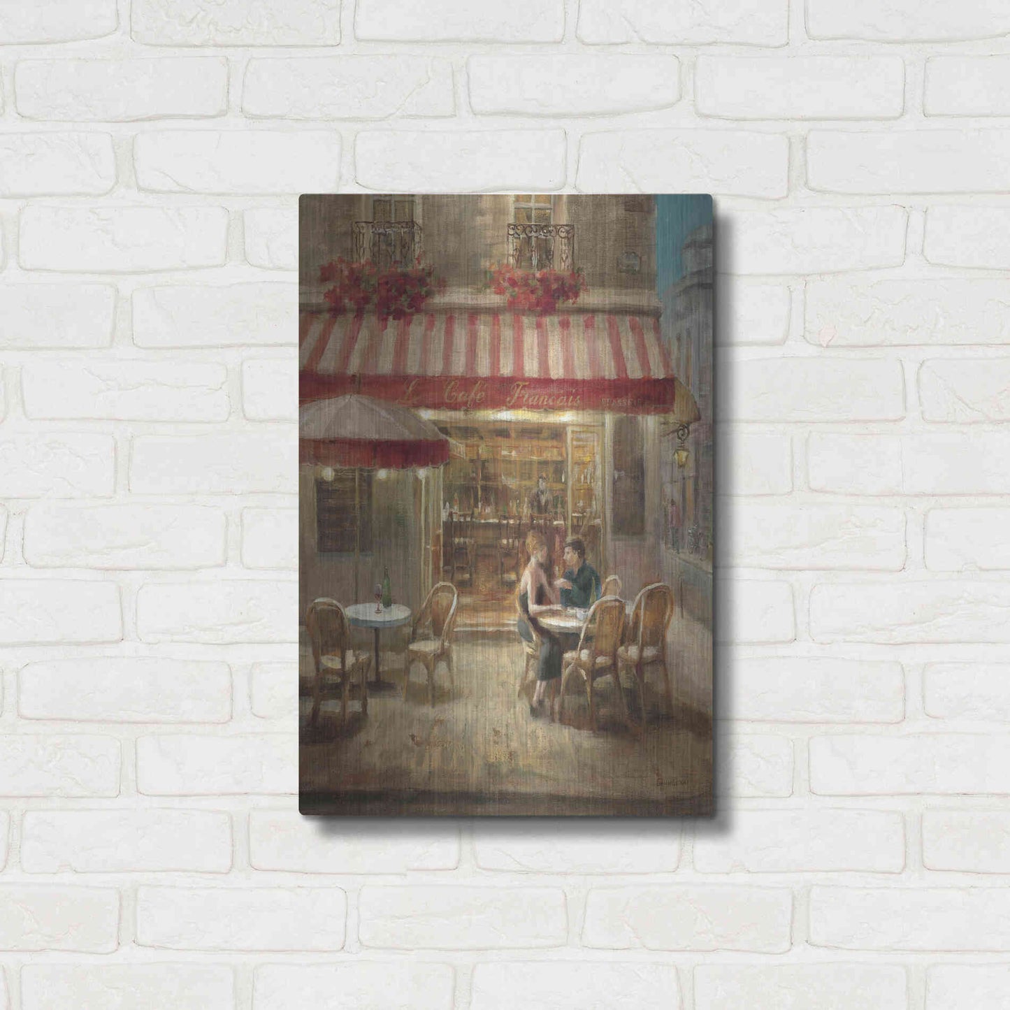 Luxe Metal Art 'Paris Cafe II Crop' by Danhui Nai, Metal Wall Art,16x24