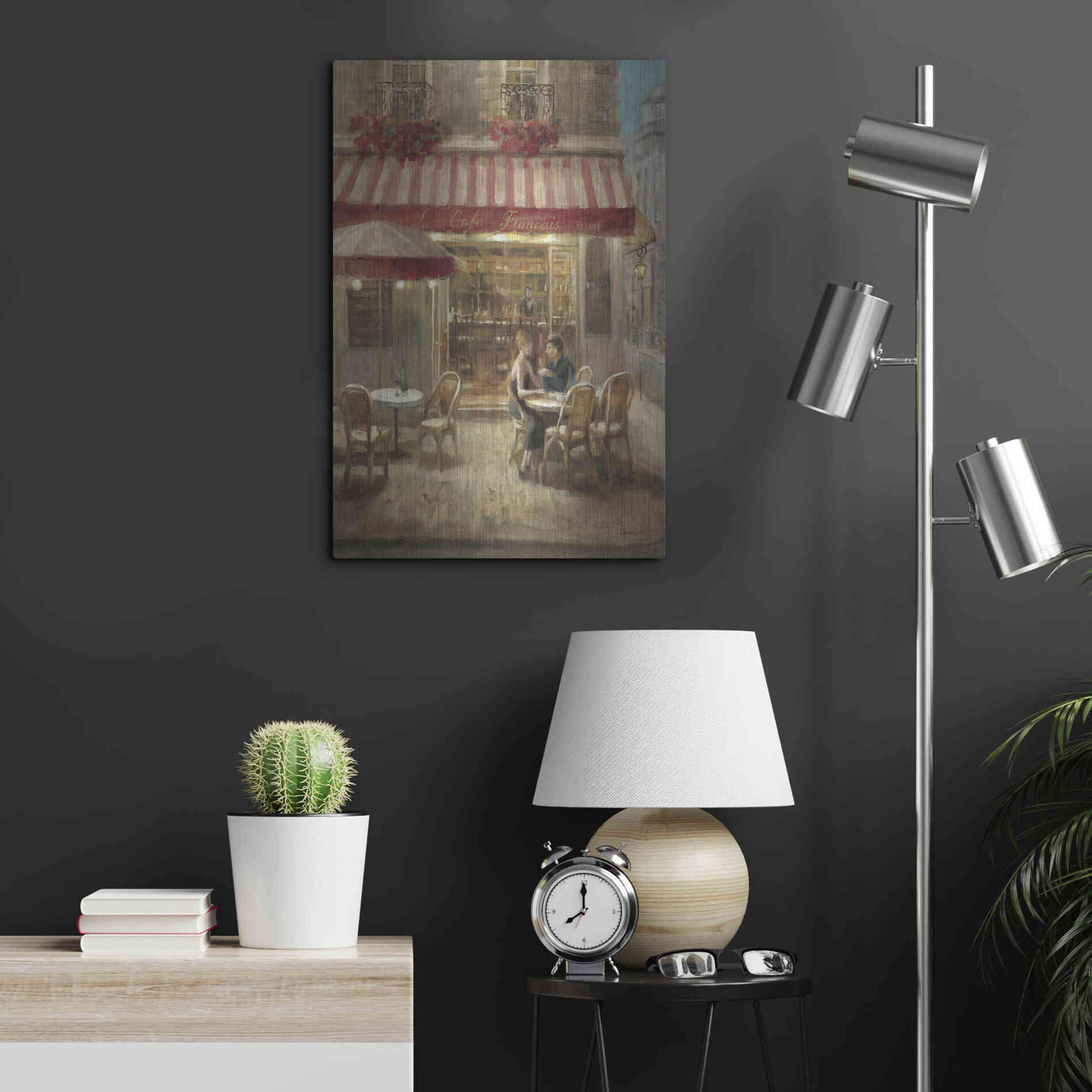 Luxe Metal Art 'Paris Cafe II Crop' by Danhui Nai, Metal Wall Art,16x24
