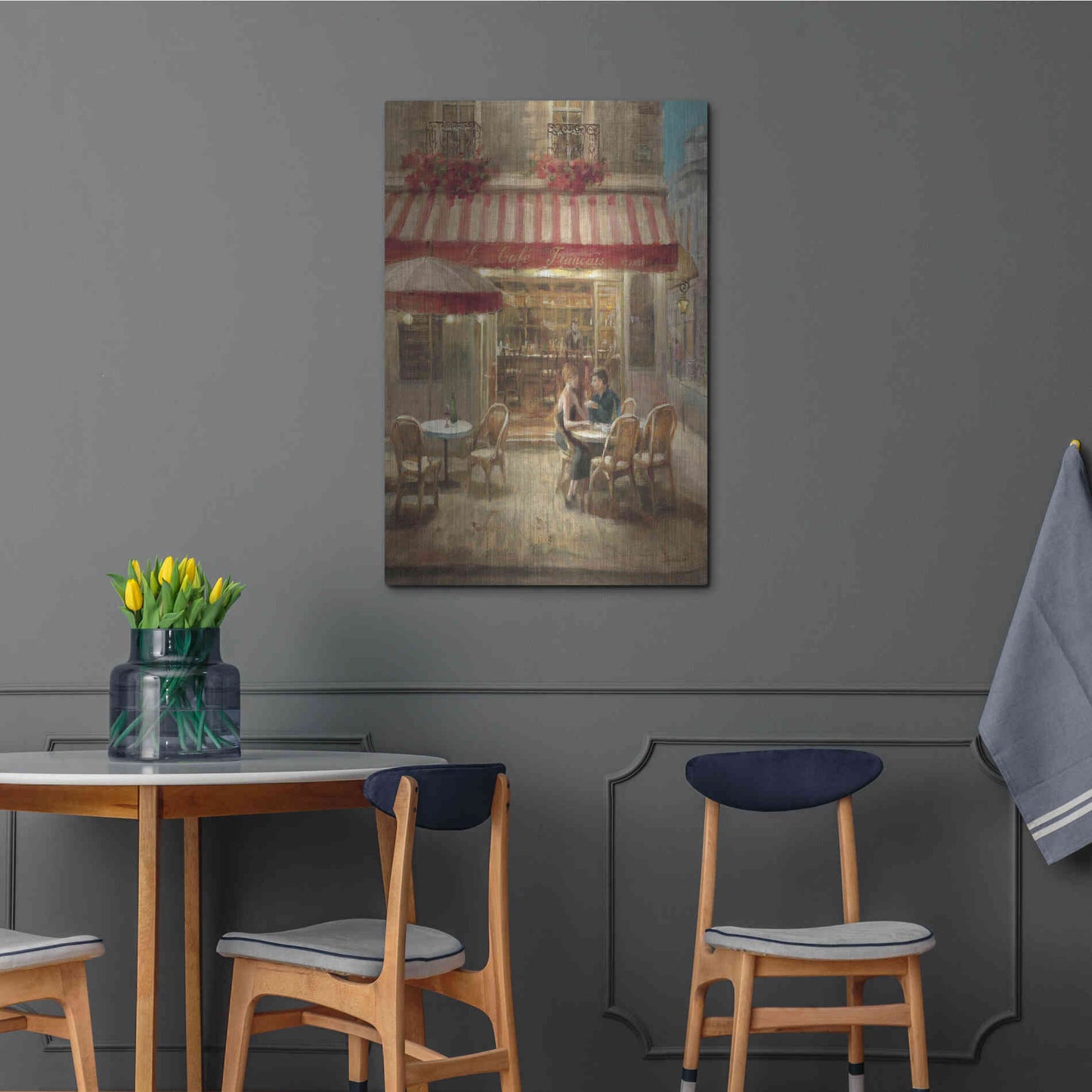 Luxe Metal Art 'Paris Cafe II Crop' by Danhui Nai, Metal Wall Art,24x36