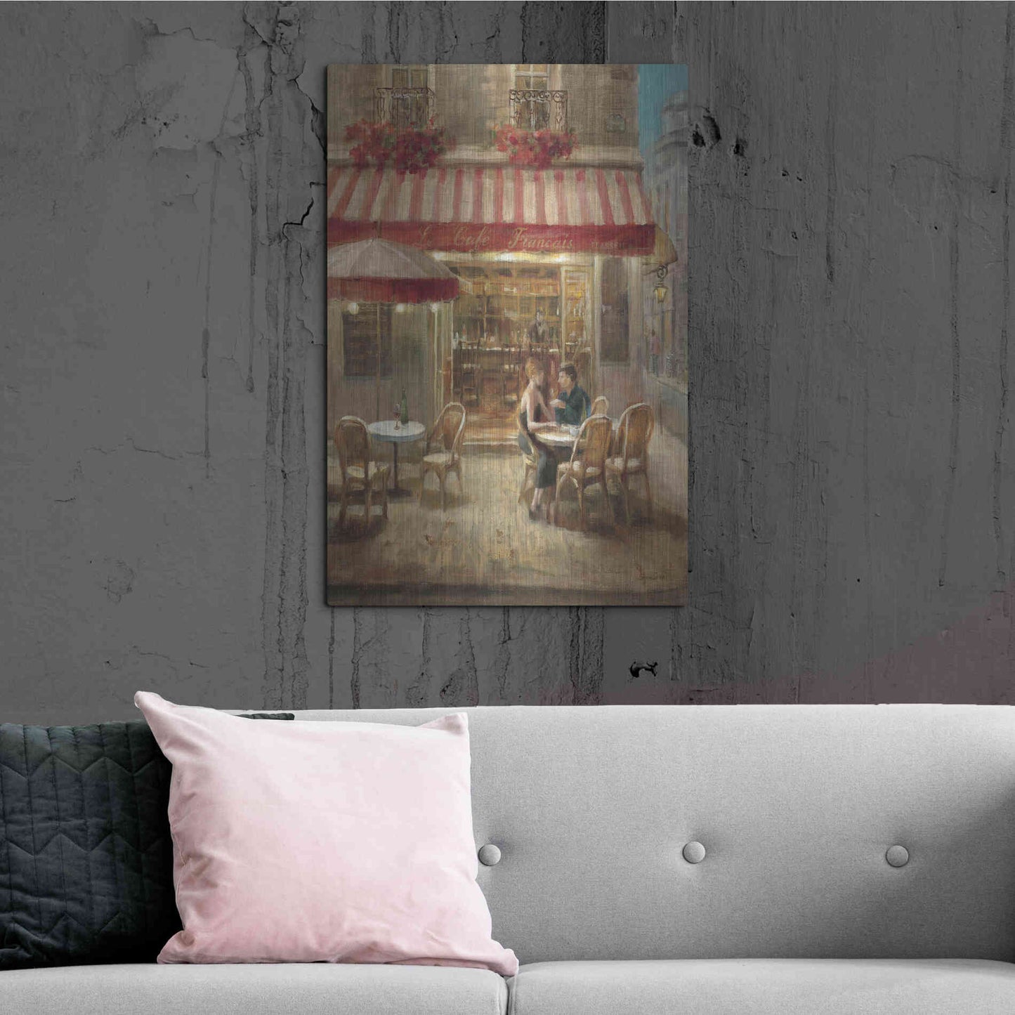 Luxe Metal Art 'Paris Cafe II Crop' by Danhui Nai, Metal Wall Art,24x36