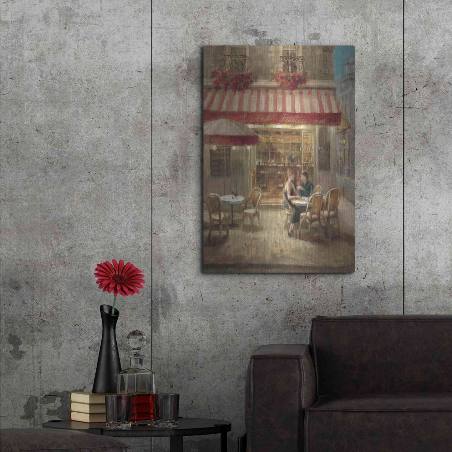 Luxe Metal Art 'Paris Cafe II Crop' by Danhui Nai, Metal Wall Art,24x36