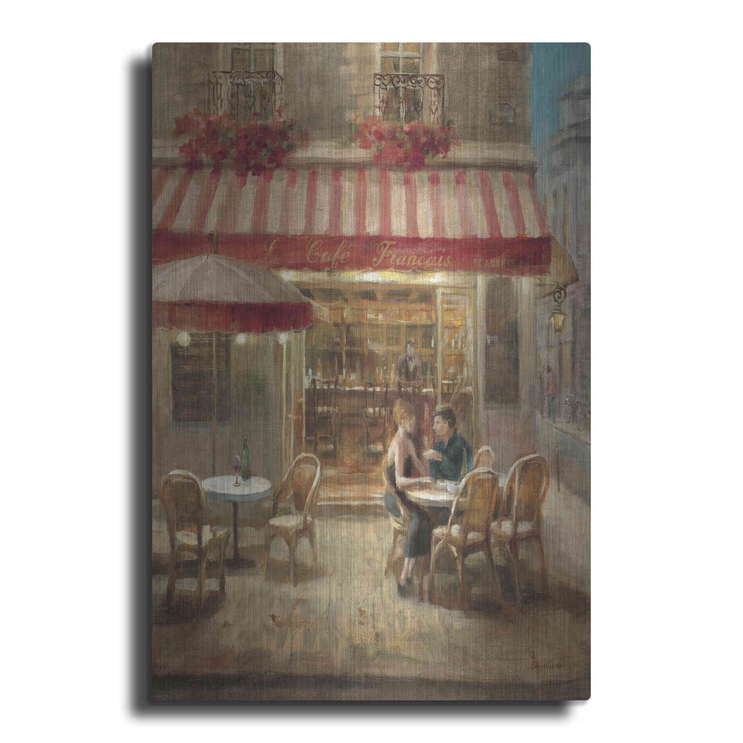 Luxe Metal Art 'Paris Cafe II Crop' by Danhui Nai, Metal Wall Art