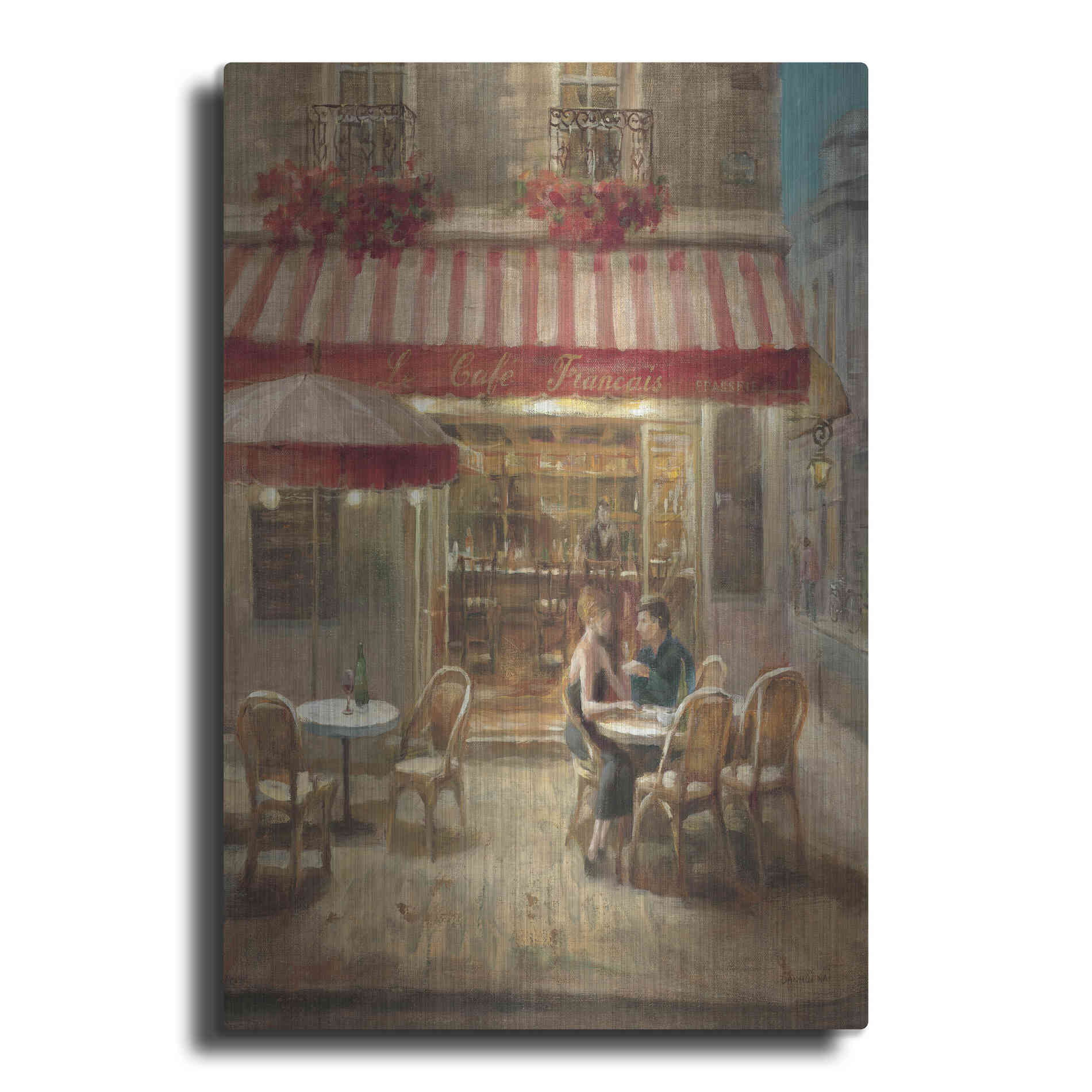 Luxe Metal Art 'Paris Cafe II Crop' by Danhui Nai, Metal Wall Art
