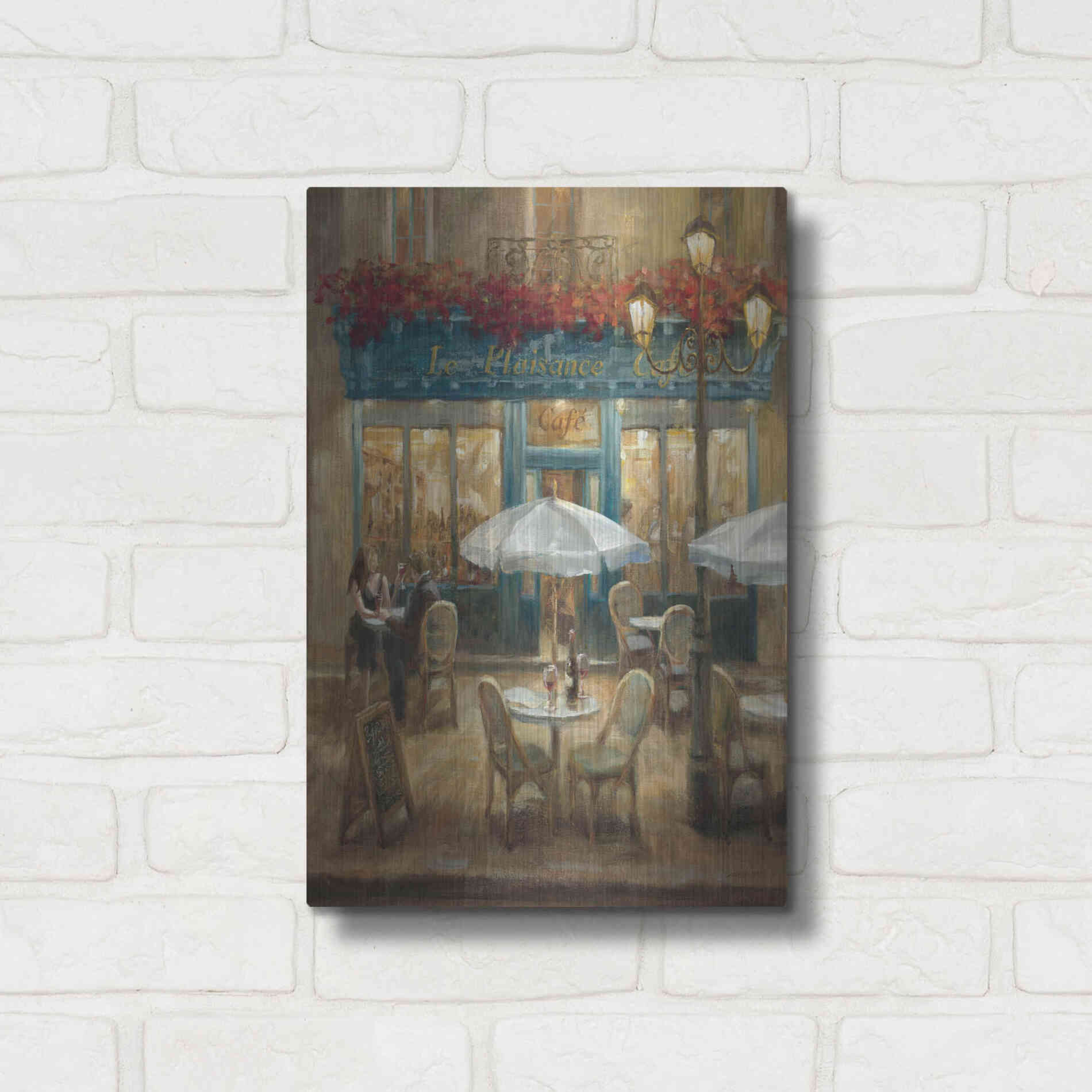 Luxe Metal Art 'Paris Cafe I Crop' by Danhui Nai, Metal Wall Art,16x24