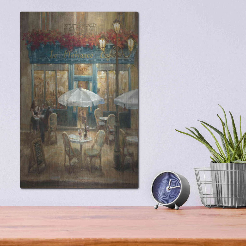 Luxe Metal Art 'Paris Cafe I Crop' by Danhui Nai, Metal Wall Art,12x16