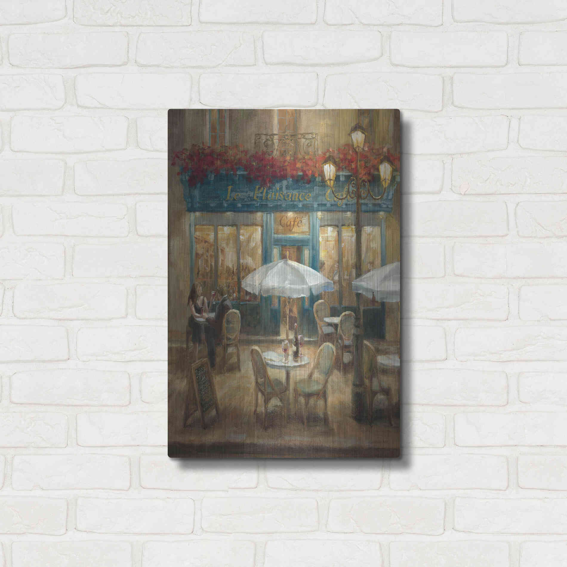 Luxe Metal Art 'Paris Cafe I Crop' by Danhui Nai, Metal Wall Art,16x24