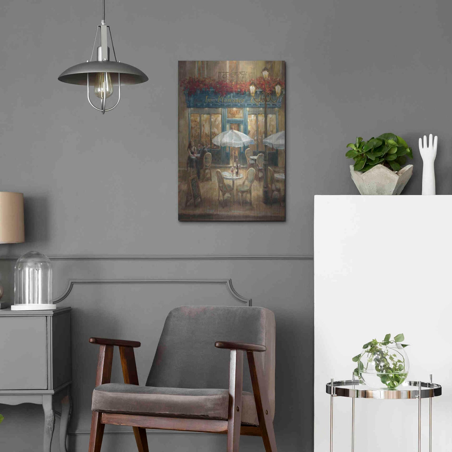 Luxe Metal Art 'Paris Cafe I Crop' by Danhui Nai, Metal Wall Art,16x24