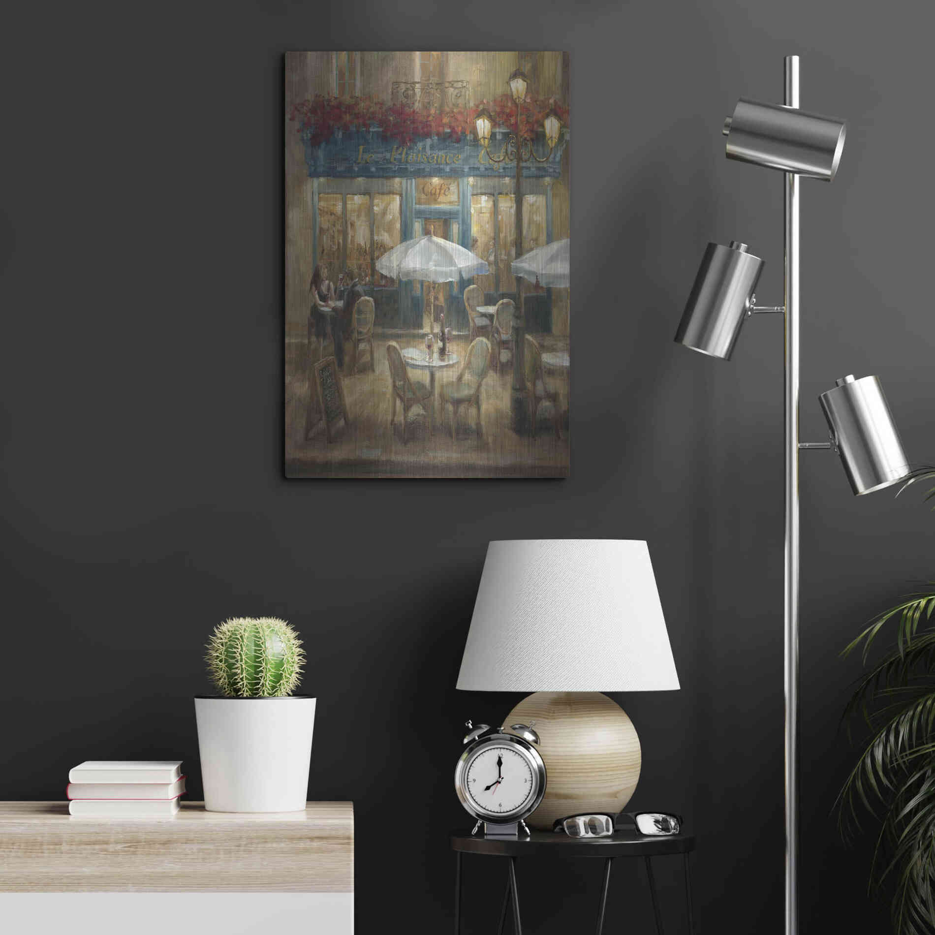 Luxe Metal Art 'Paris Cafe I Crop' by Danhui Nai, Metal Wall Art,16x24