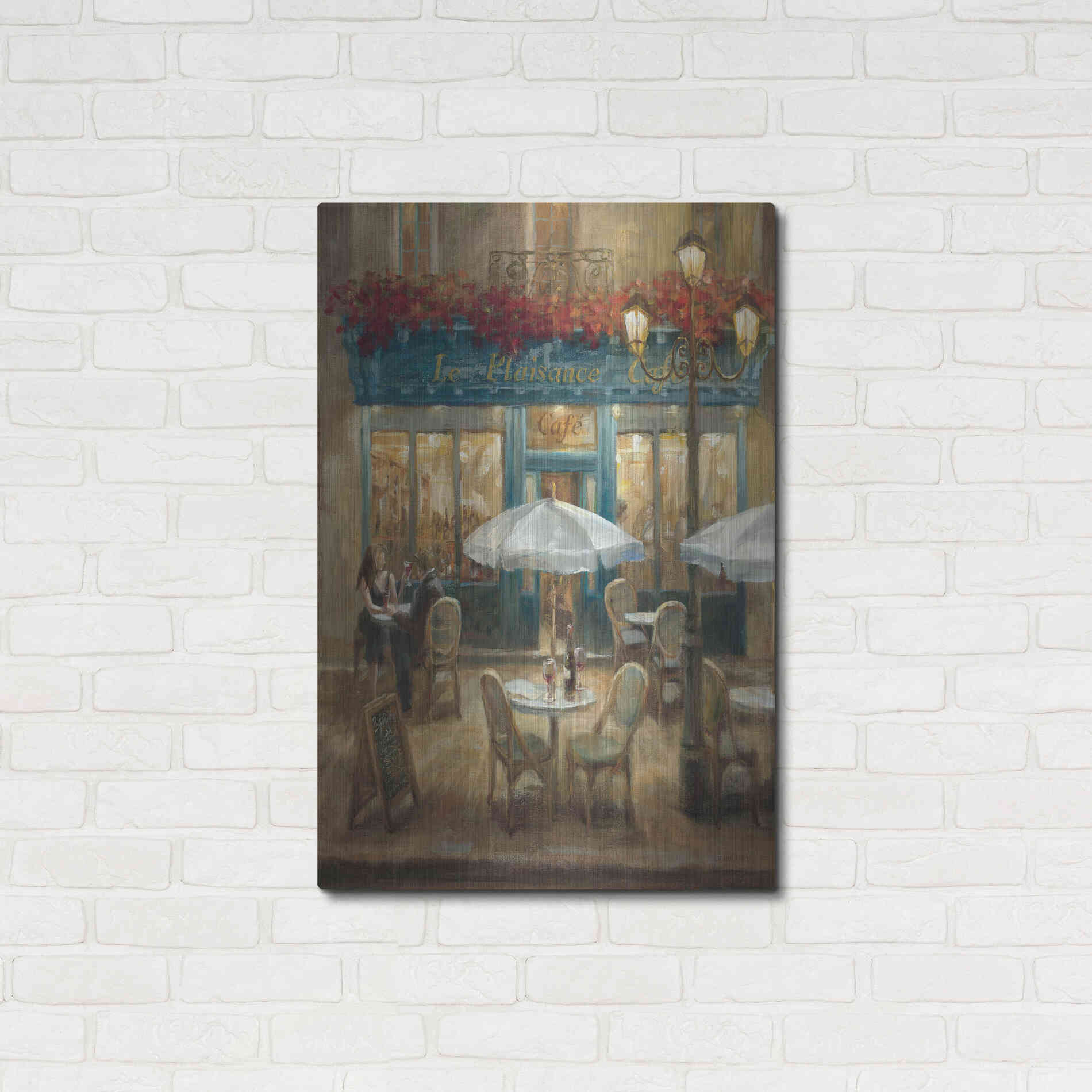 Luxe Metal Art 'Paris Cafe I Crop' by Danhui Nai, Metal Wall Art,24x36
