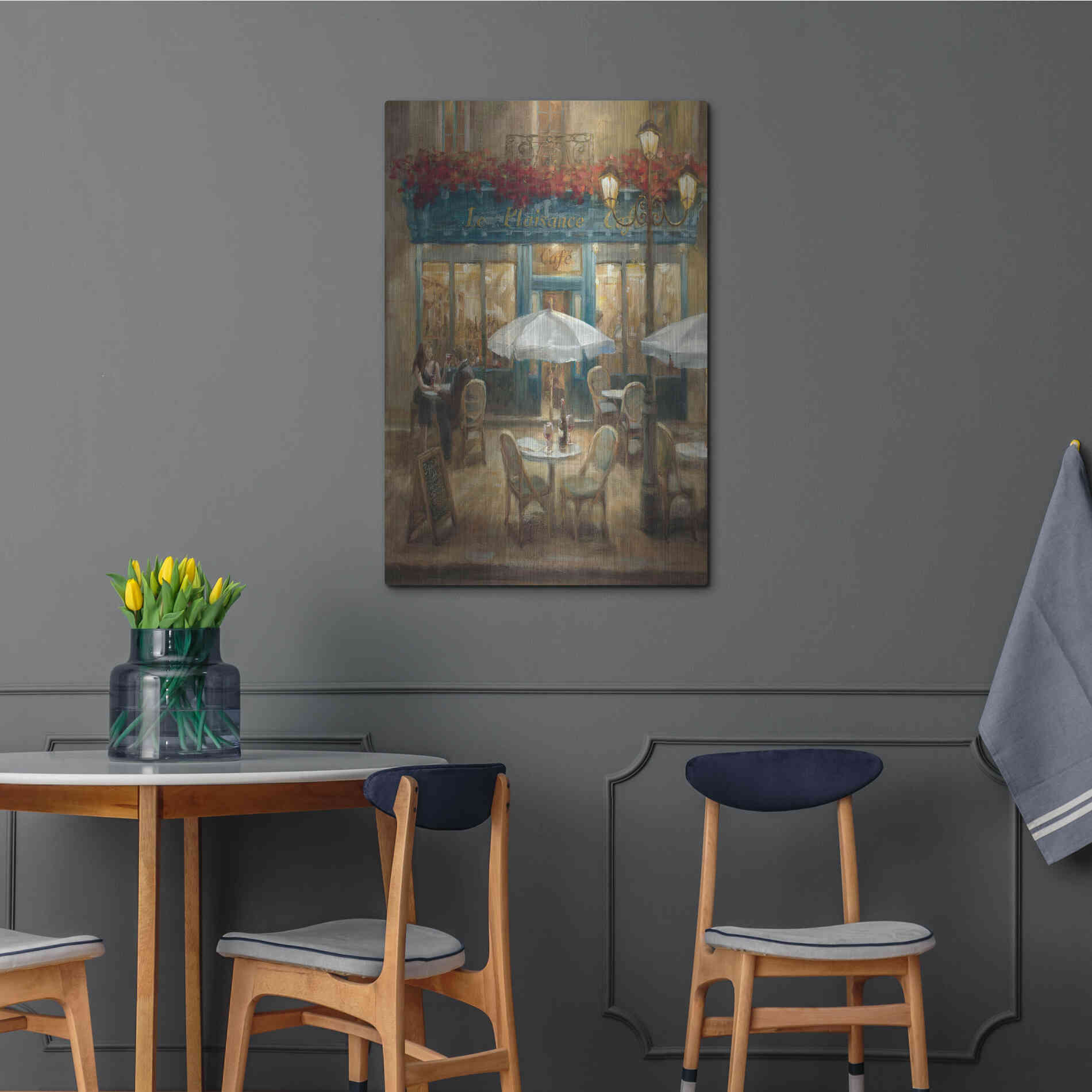 Luxe Metal Art 'Paris Cafe I Crop' by Danhui Nai, Metal Wall Art,24x36