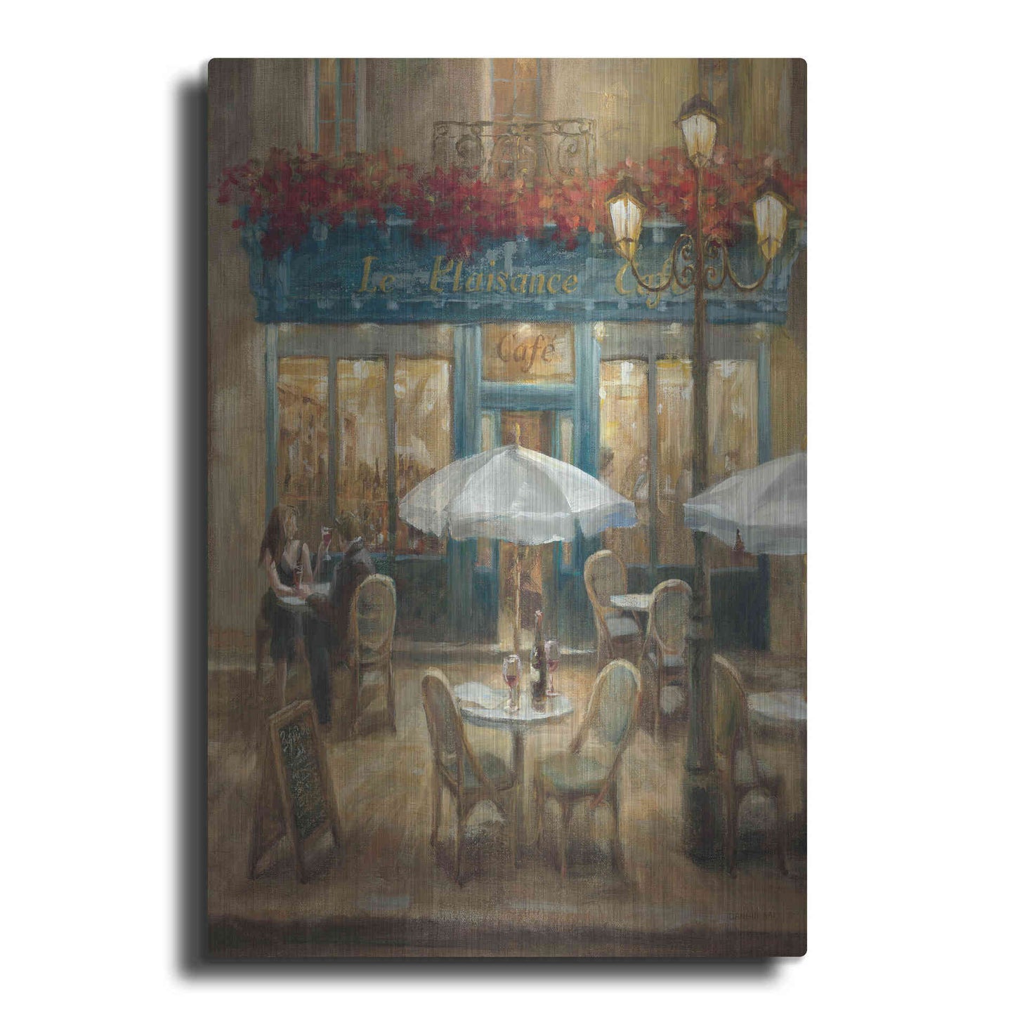 Luxe Metal Art 'Paris Cafe I Crop' by Danhui Nai, Metal Wall Art