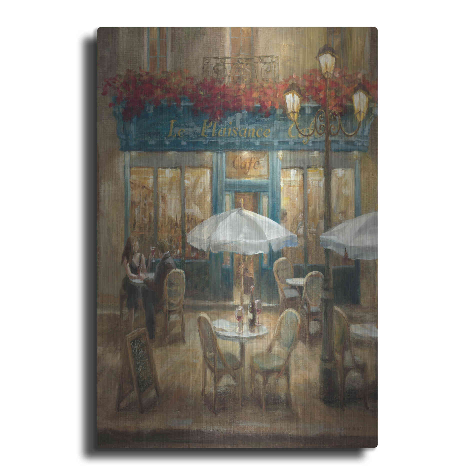 Luxe Metal Art 'Paris Cafe I Crop' by Danhui Nai, Metal Wall Art
