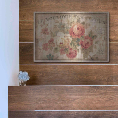 Luxe Metal Art 'Parisian Flowers III' by Danhui Nai, Metal Wall Art,16x12