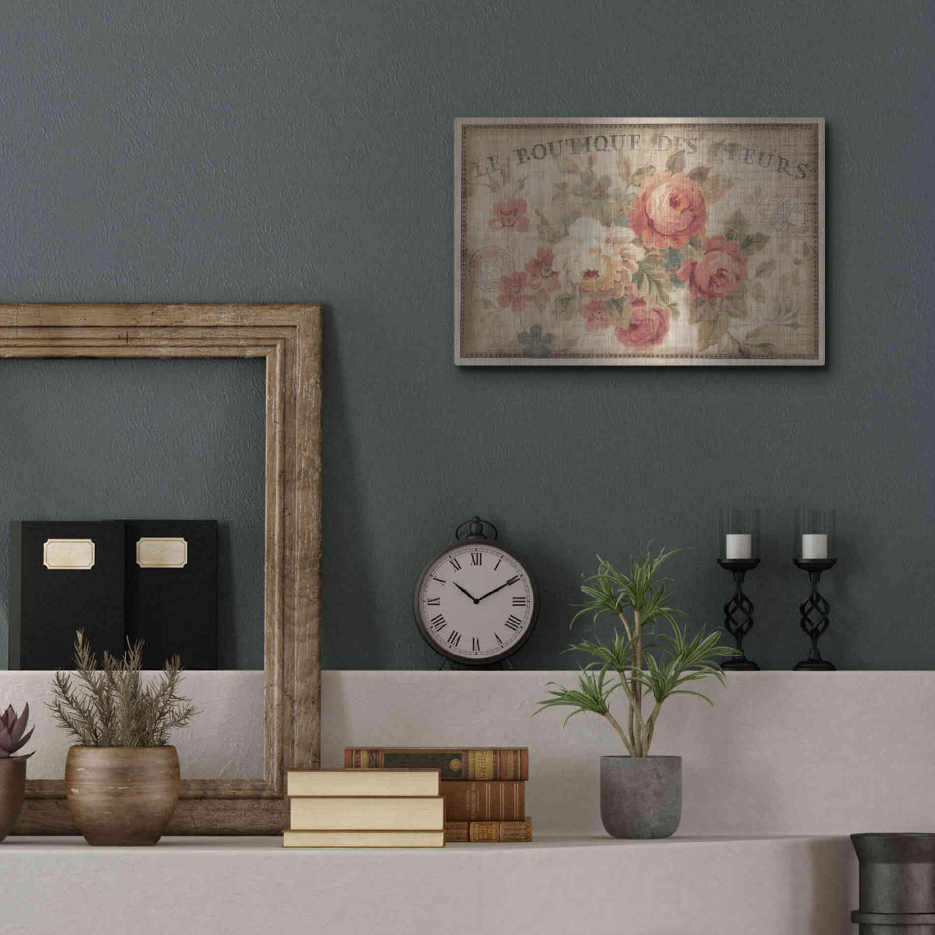 Luxe Metal Art 'Parisian Flowers III' by Danhui Nai, Metal Wall Art,16x12