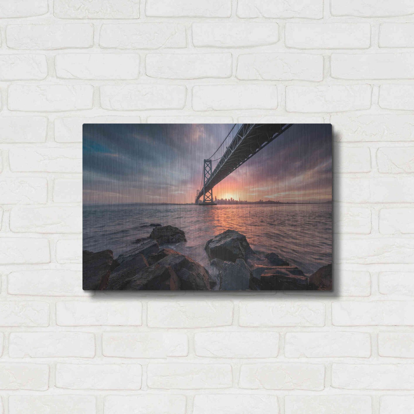 Luxe Metal Art 'Golden Light Explosion' by Bruce Getty, Metal Wall Art,24x16