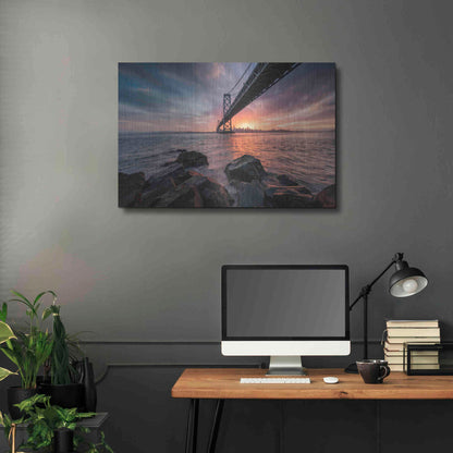 Luxe Metal Art 'Golden Light Explosion' by Bruce Getty, Metal Wall Art,36x24