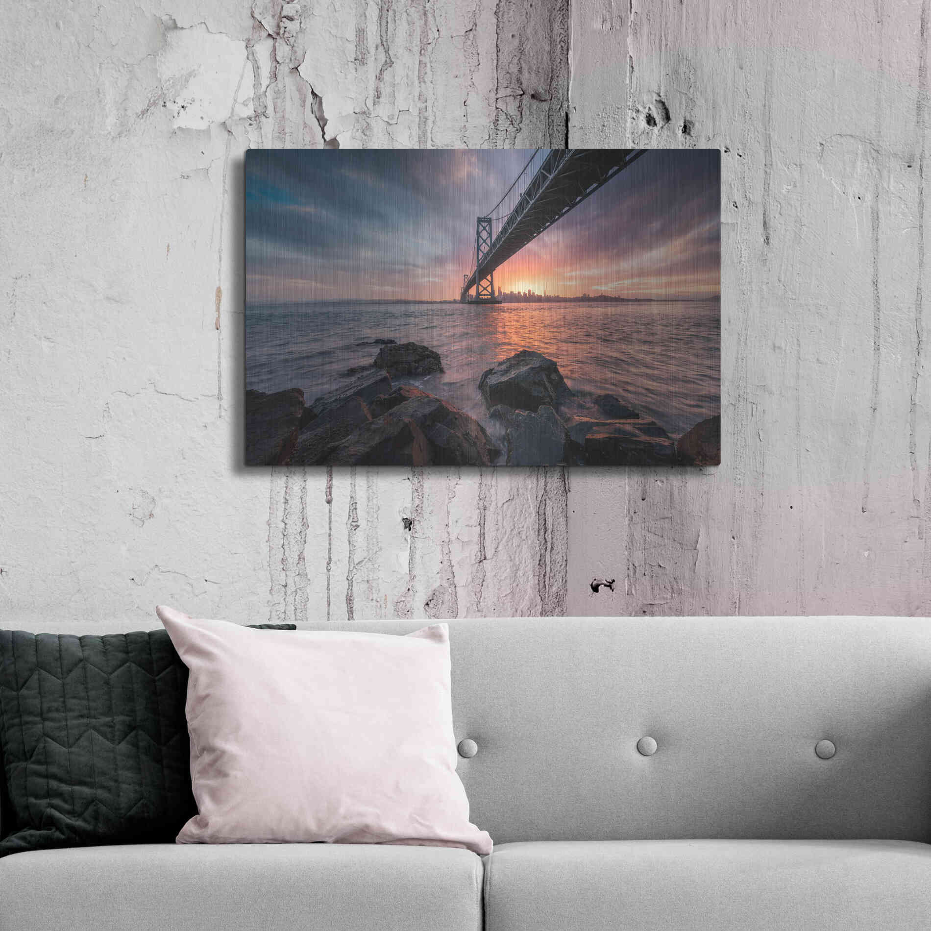 Luxe Metal Art 'Golden Light Explosion' by Bruce Getty, Metal Wall Art,36x24