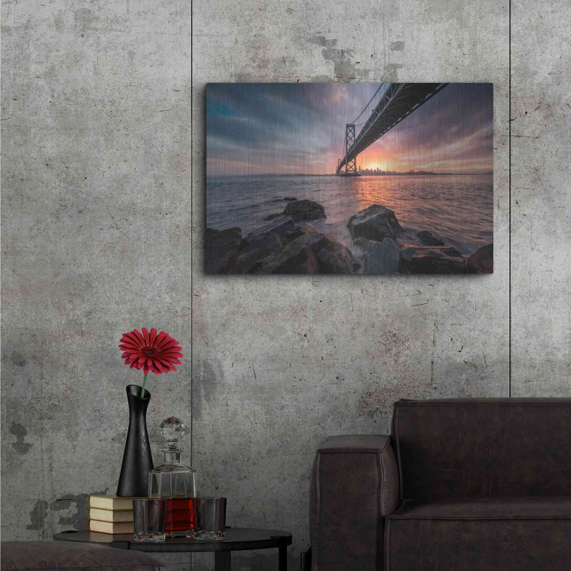 Luxe Metal Art 'Golden Light Explosion' by Bruce Getty, Metal Wall Art,36x24