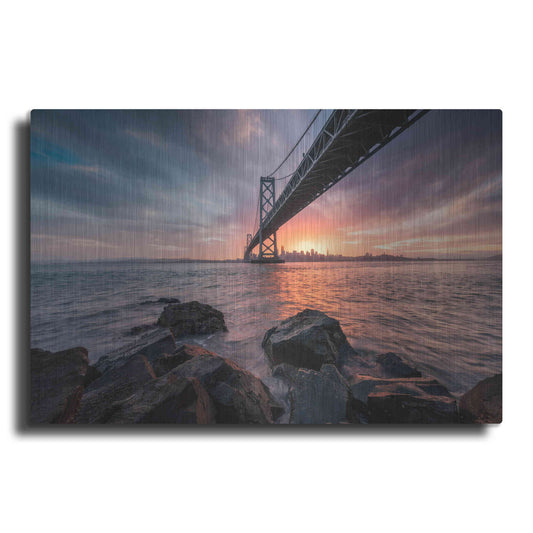 Luxe Metal Art 'Golden Light Explosion' by Bruce Getty, Metal Wall Art