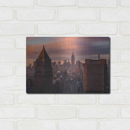 Luxe Metal Art 'Golden Light New York Low Clouds' by Bruce Getty, Metal Wall Art,16x12