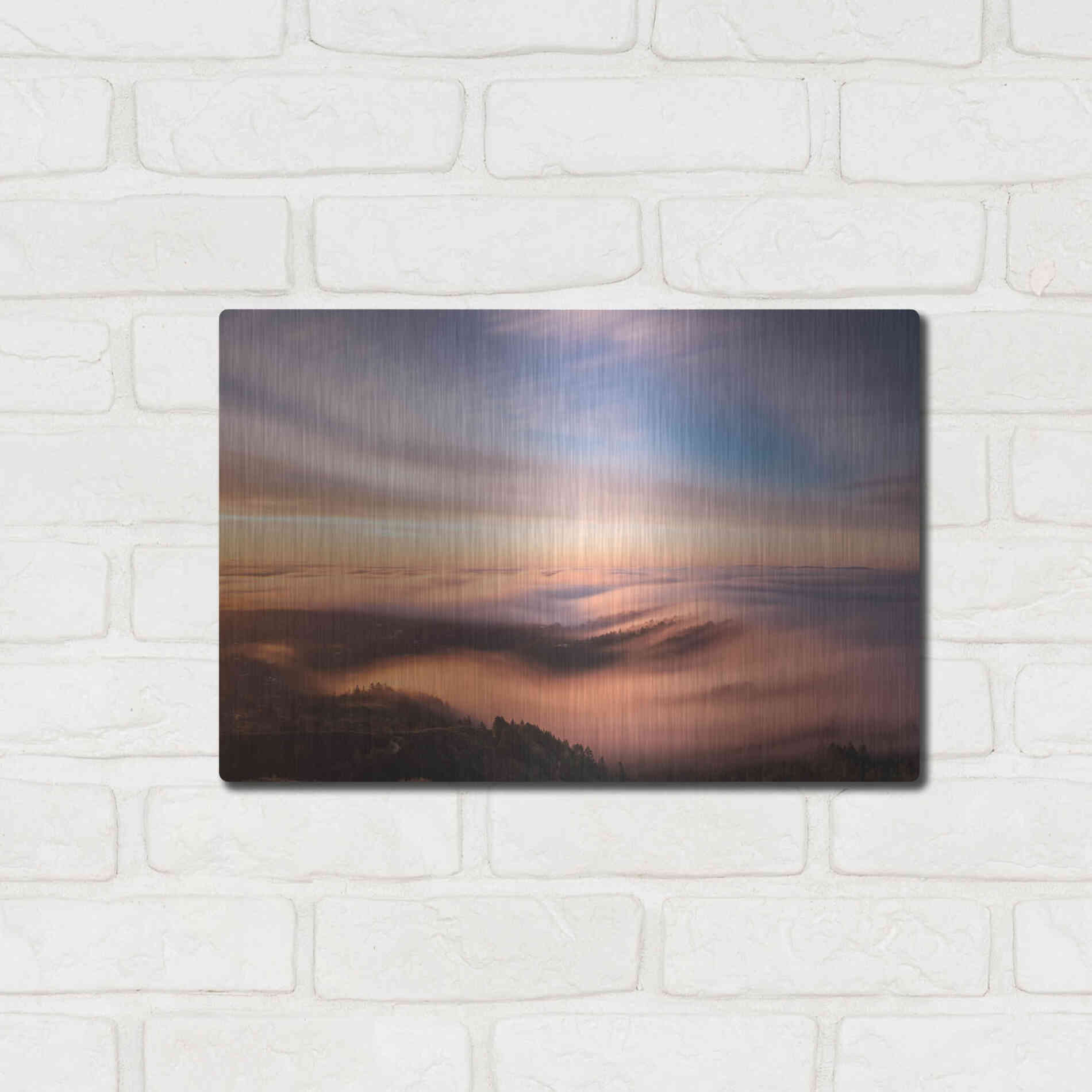 Luxe Metal Art 'Golden Morning' by Bruce Getty, Metal Wall Art,16x12